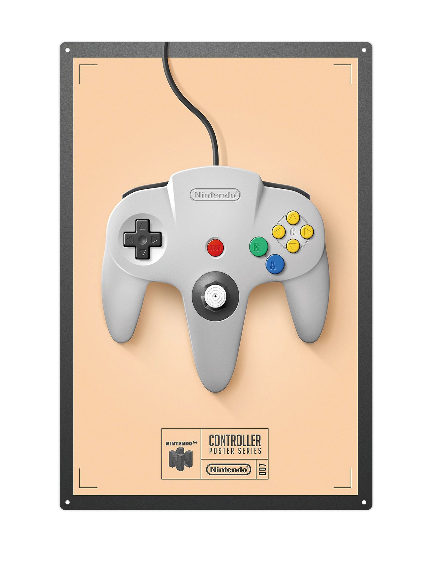 Nintendo 64 Controller - Metallwandschild