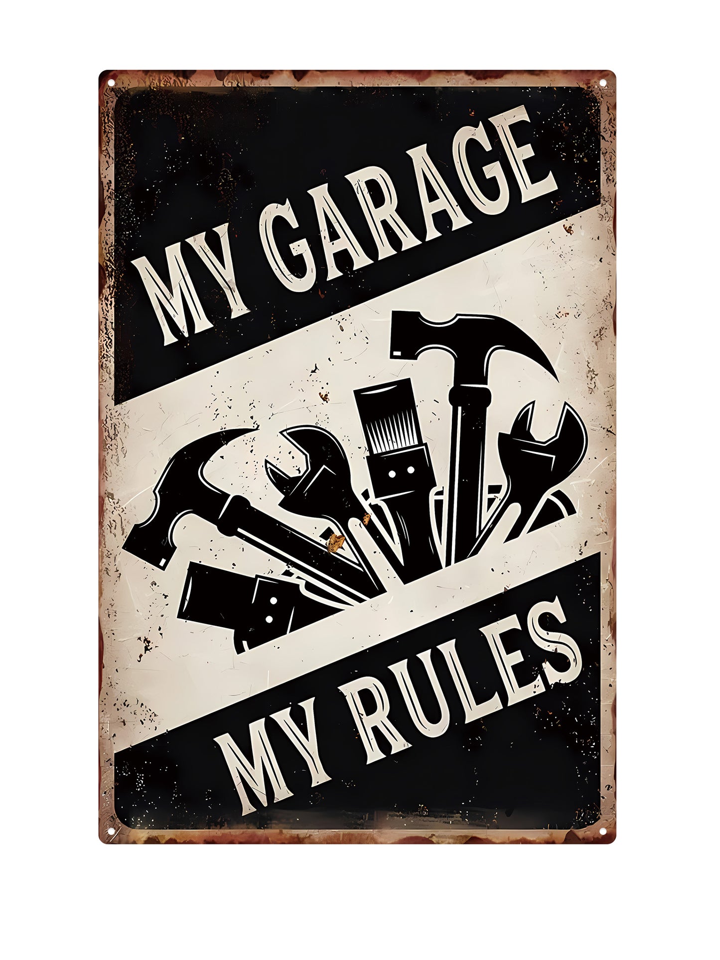 My Garage - My Rules - Metal Wall Sign