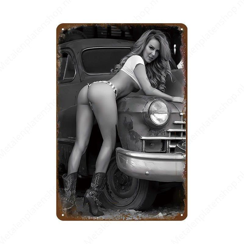 Pin-up Woman with Pick-Up