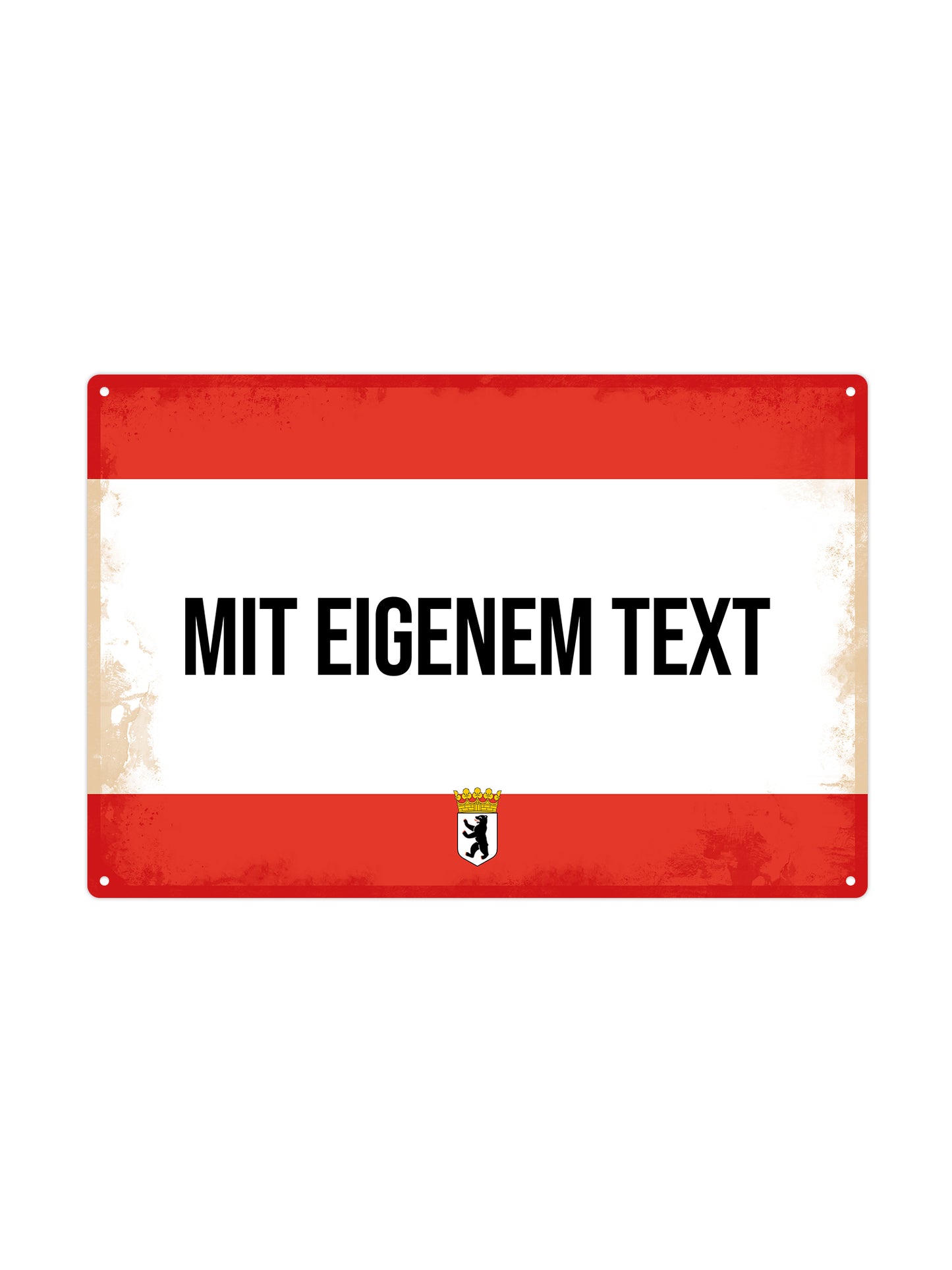 Berlin - Mit eigenem Text - Metal Wall Sign