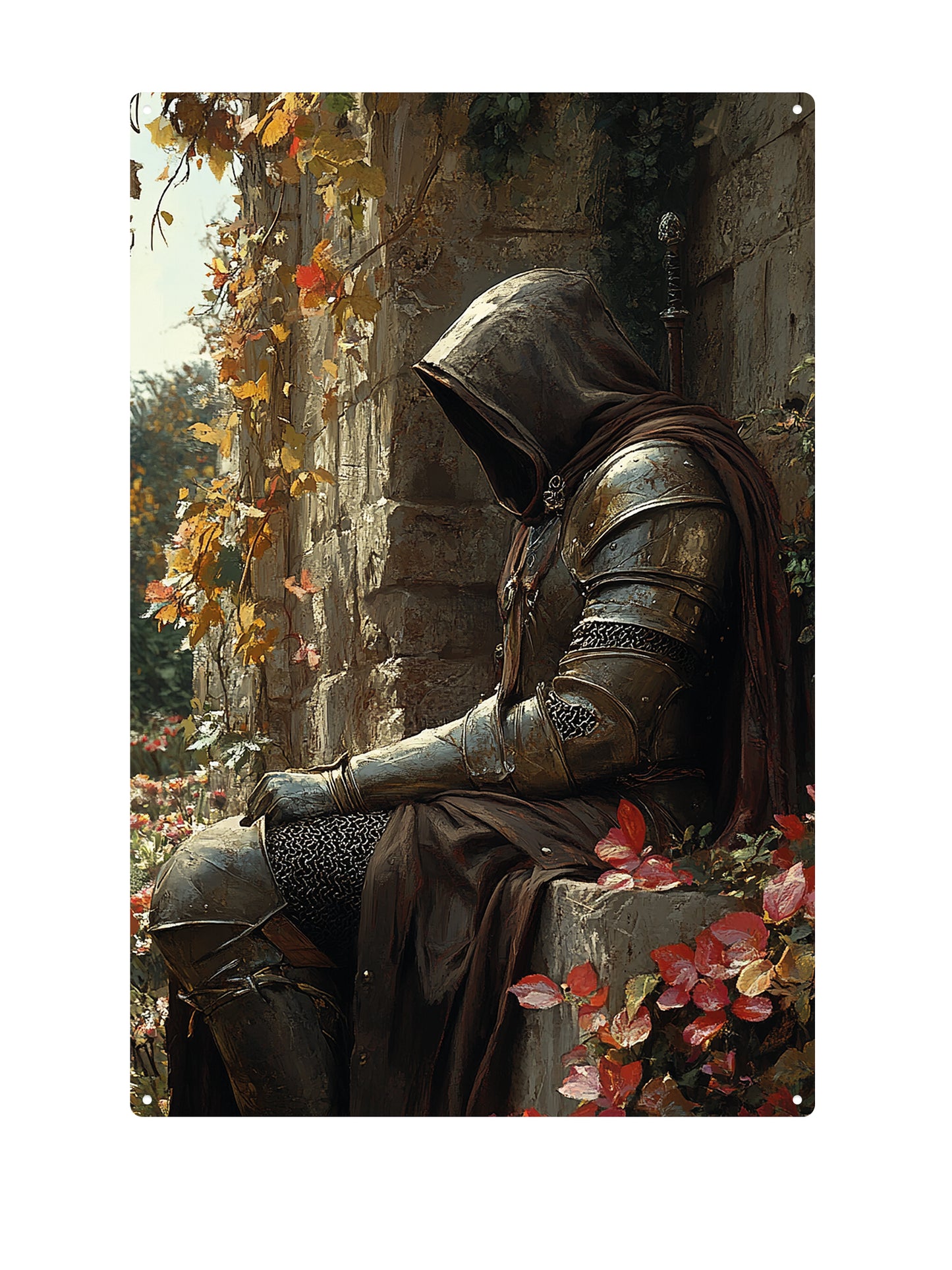 Knight with hood - Metal wall sign