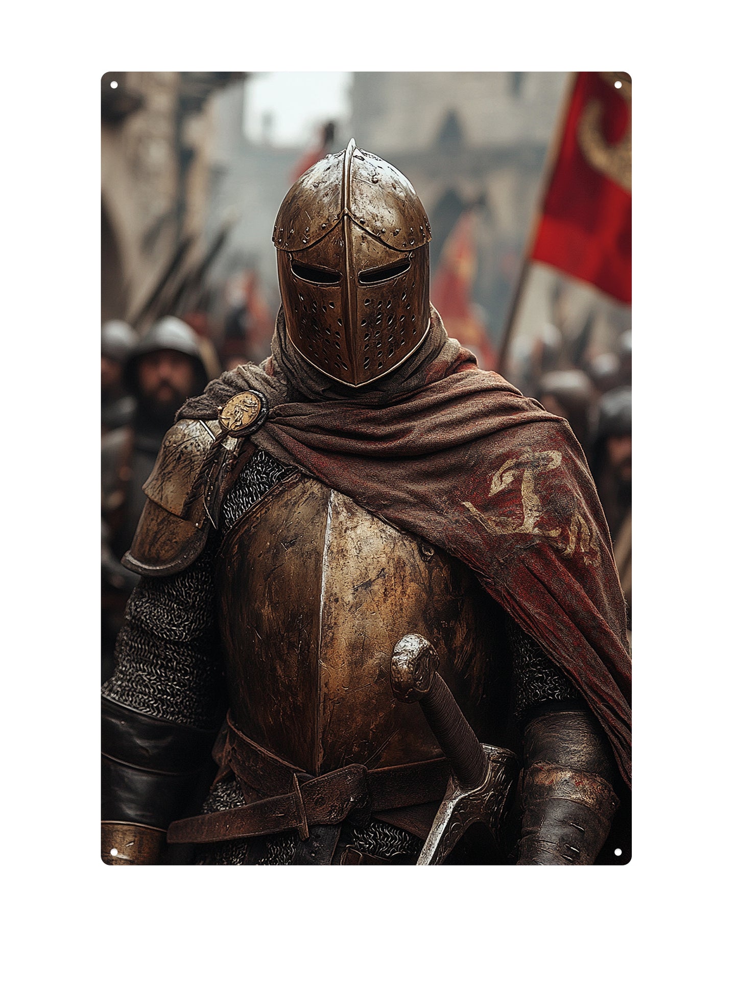 Bronze Knight - Metal Wall Sign