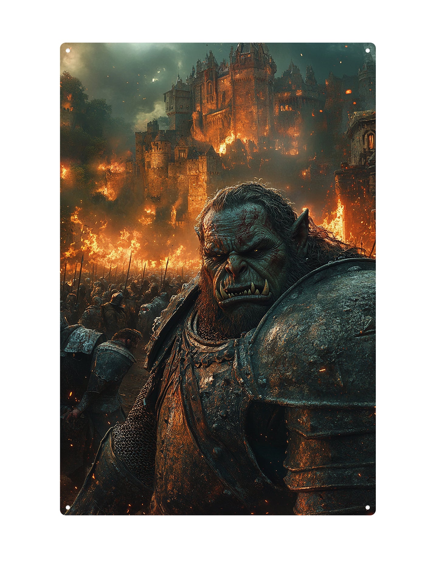 Orc in battle - Metal wall sign
