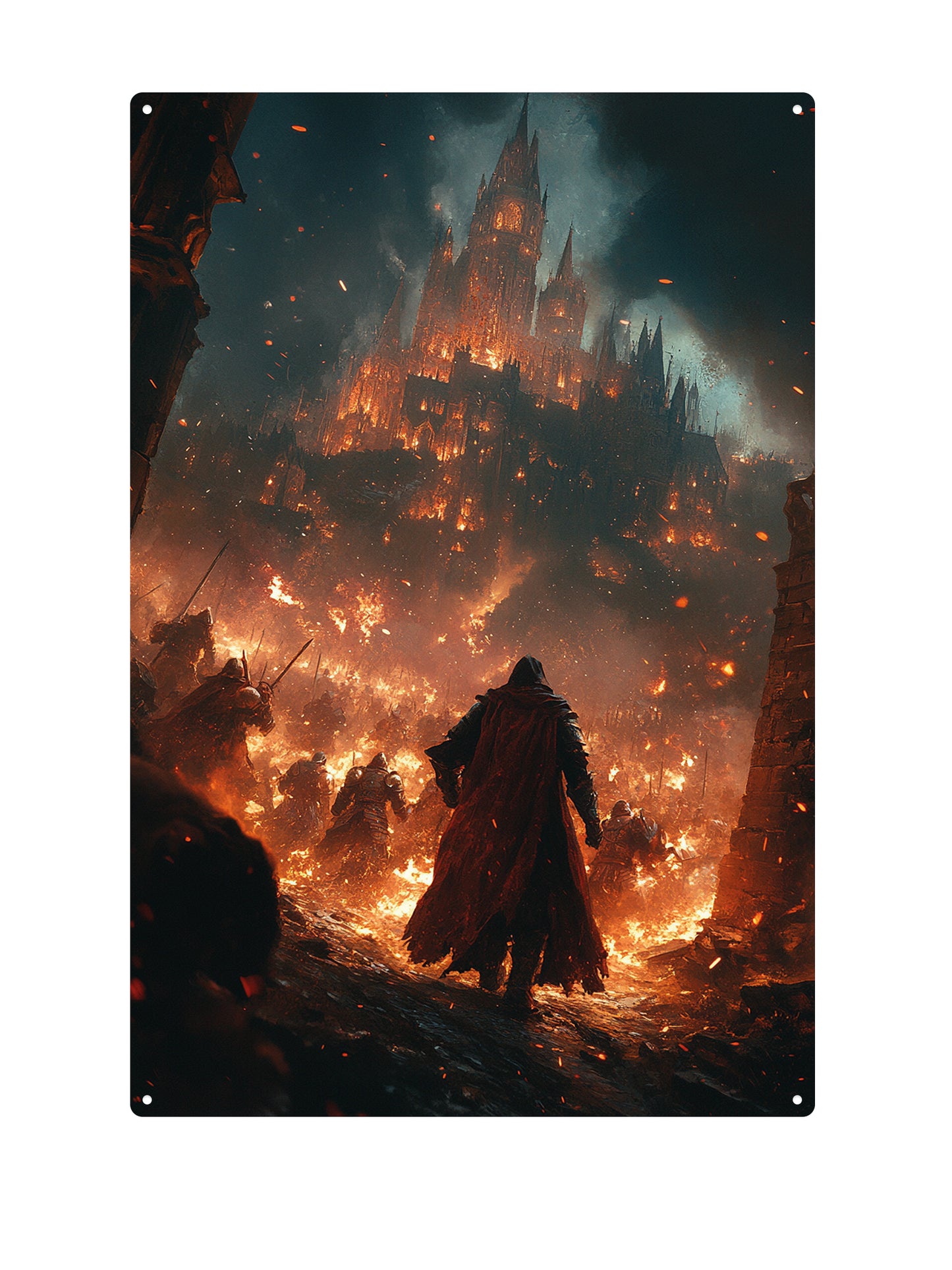 Burning Village - Metal Wall Sign