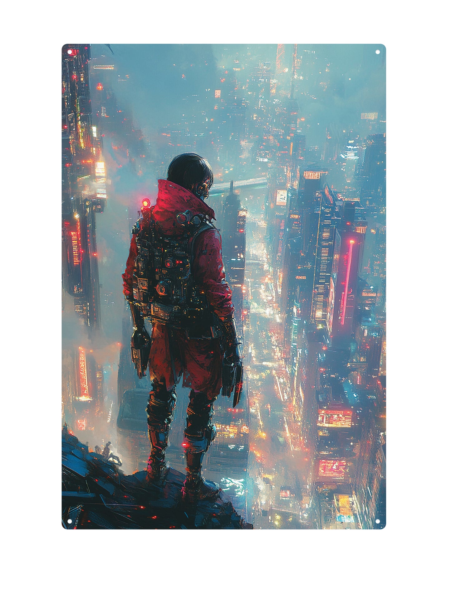 Cyberpunk City - Metal Wall Sign