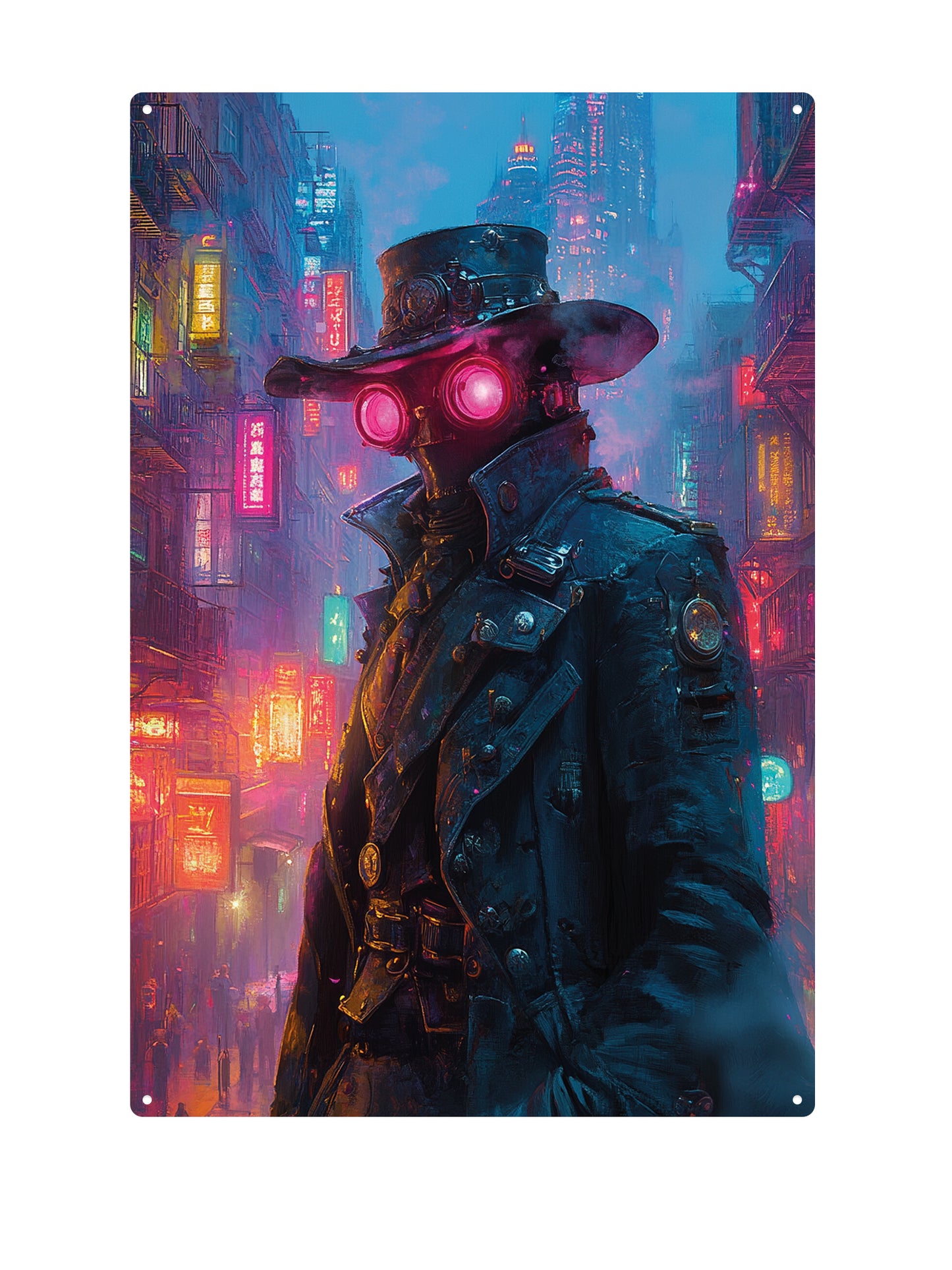 Cyberpunk Figure - Metal Wall Sign