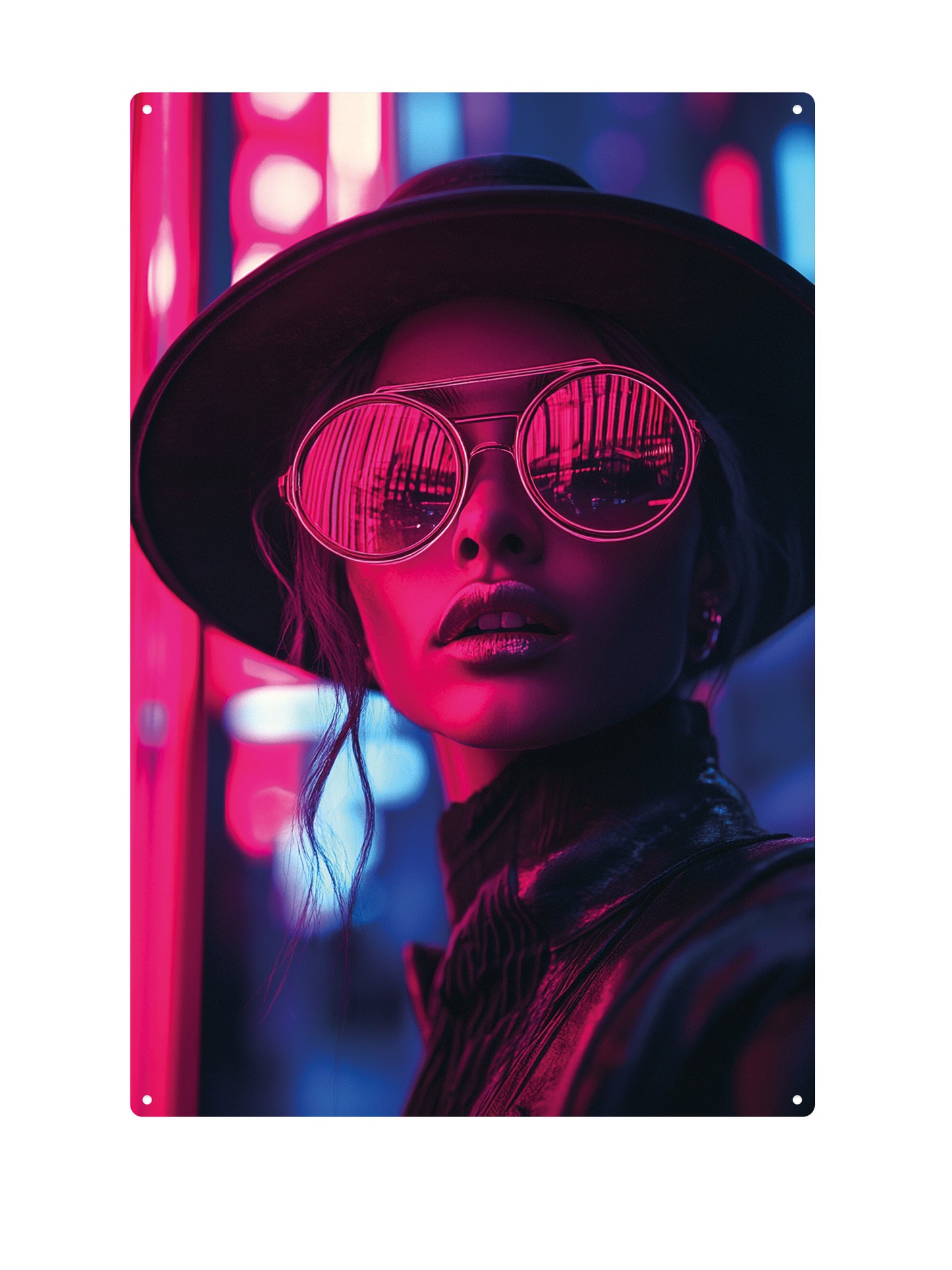 Cyberpunk Woman - Metal Wall Sign