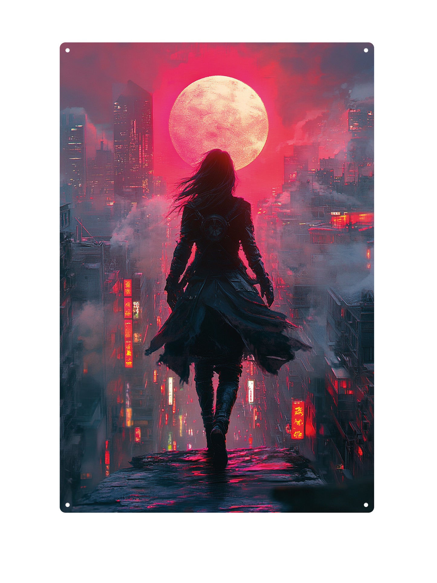 Red glow moon
