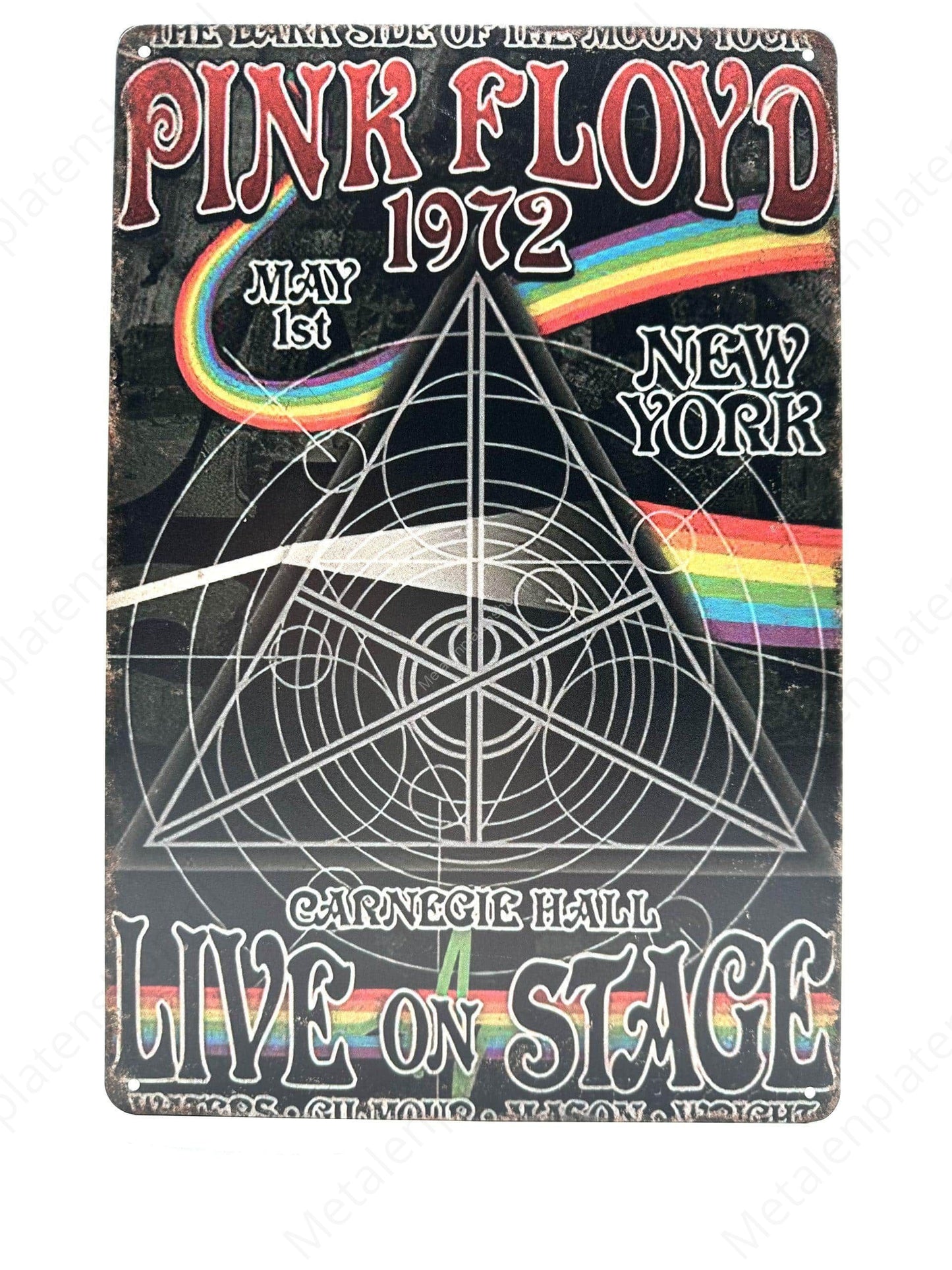 Pink Floyd 1972 - Metalen Wandbord
