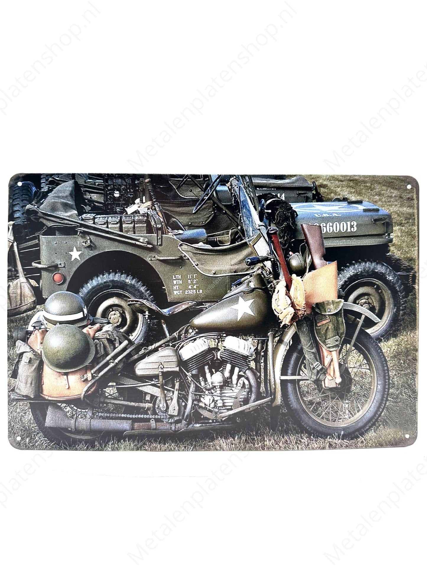 Army Motorcycle and truck - Metal Wall Sign