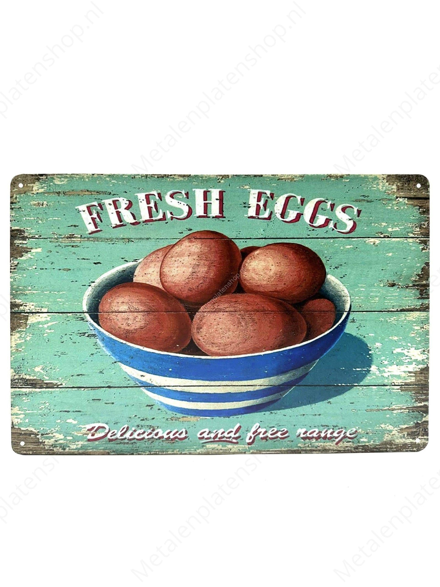 Fresh Eggs - Metal Wall Sign