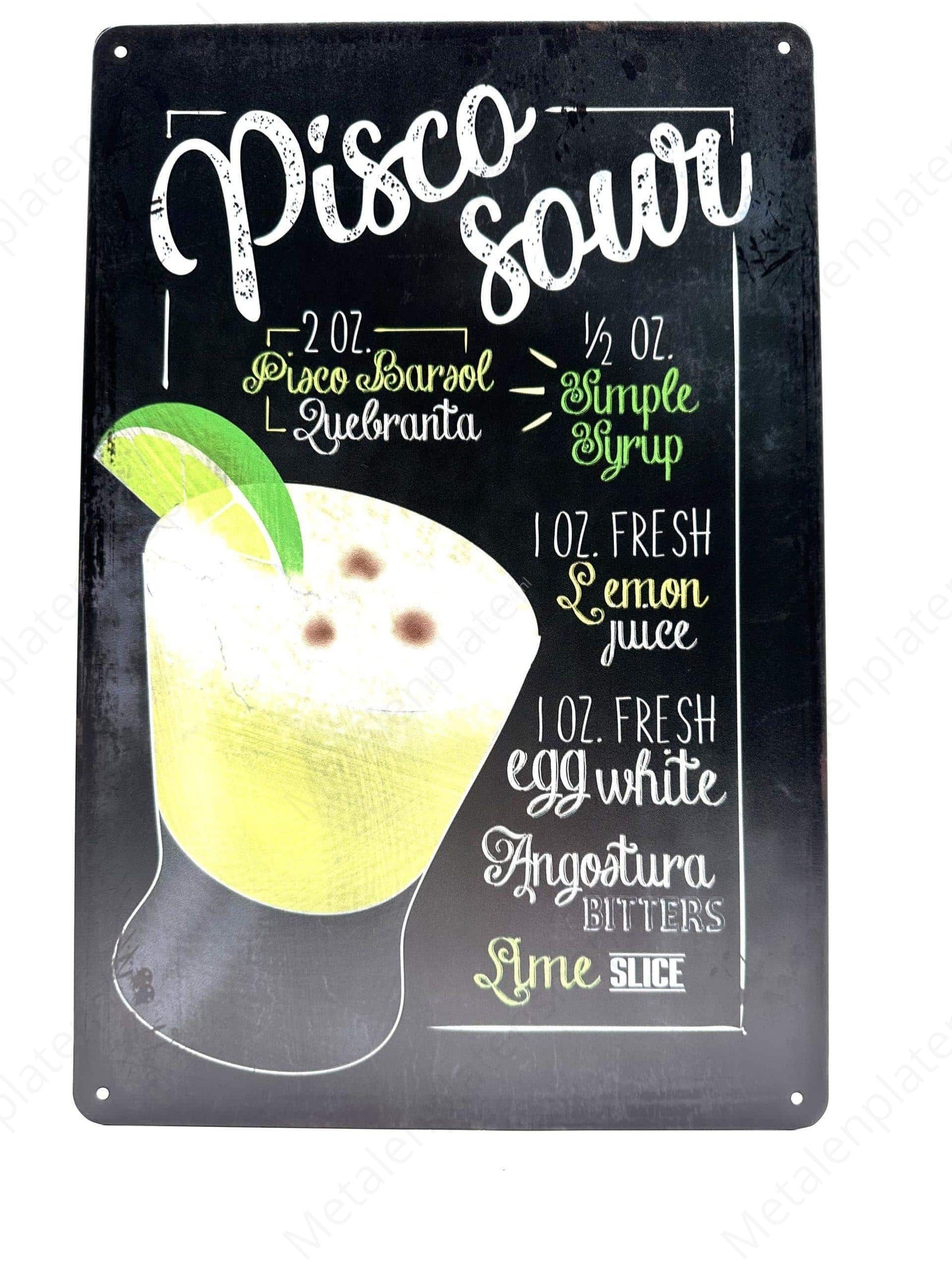 Pisco Sour - Metal Wall Sign