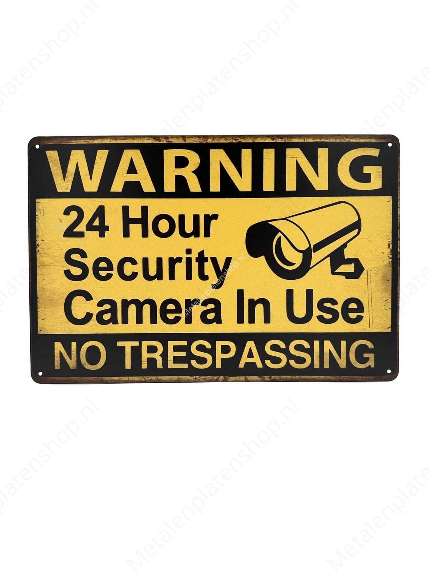 Warning: 24-hour surveillance camera in use