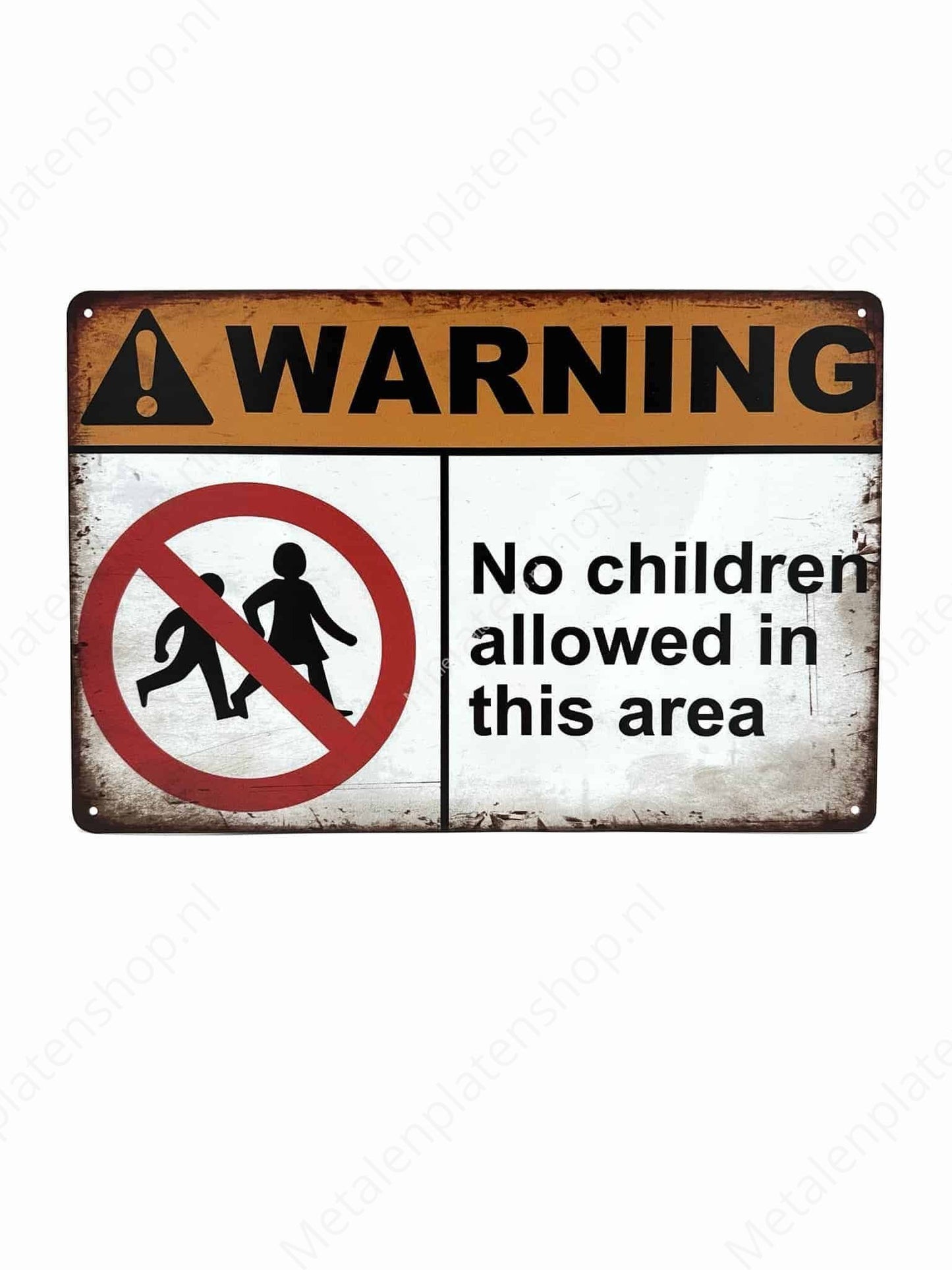 Warning no children in this area
