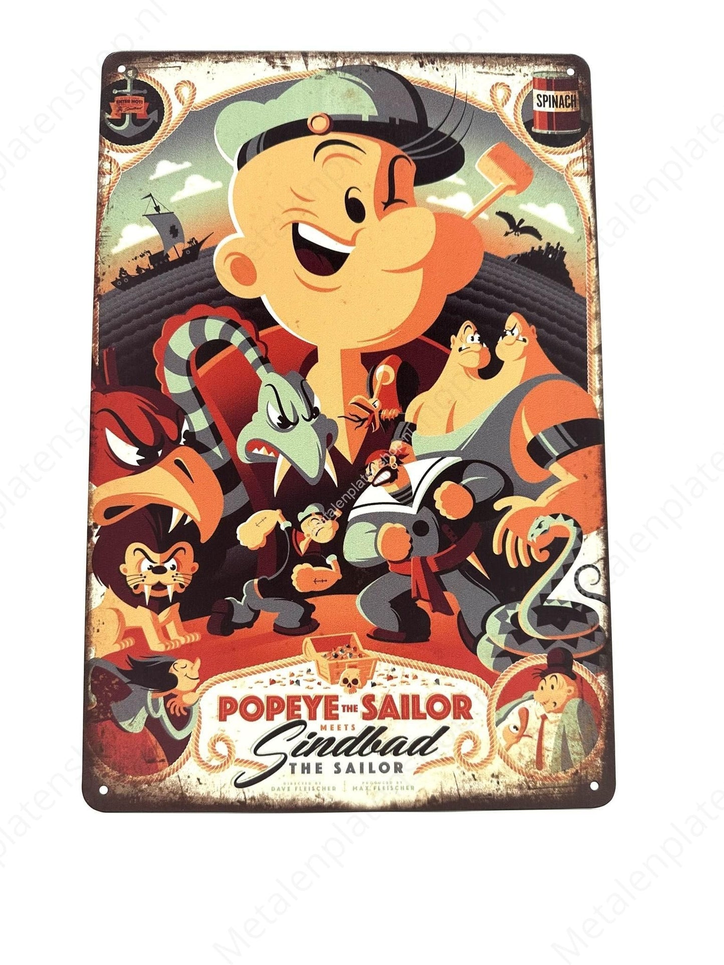 Popeye Sailor - Metal Wall Sign
