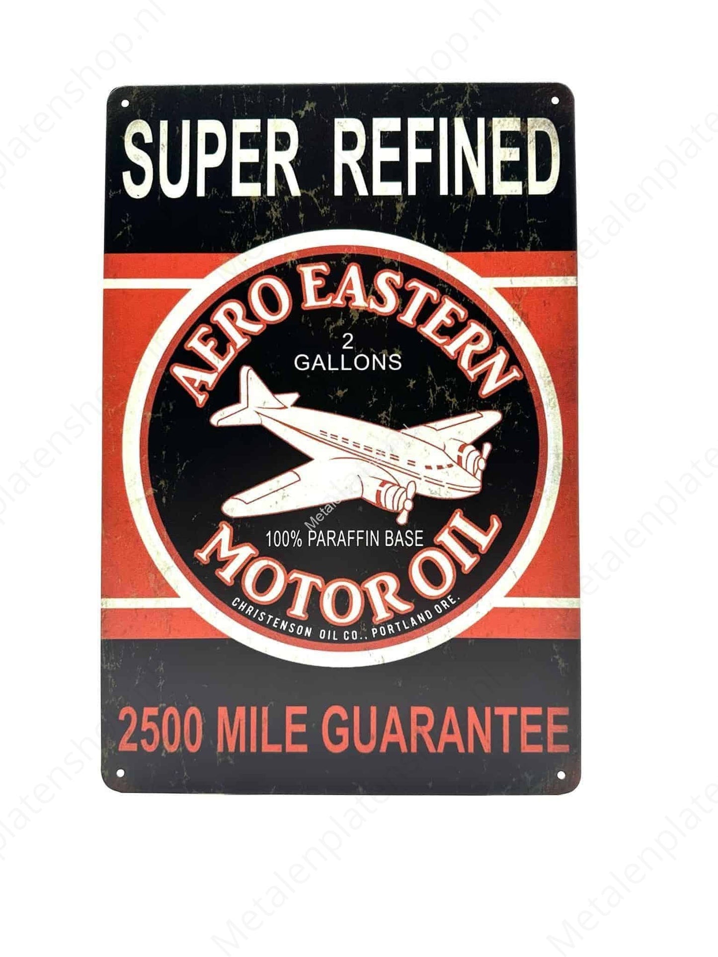 Super Refined - Aero Eastern - Motor Oil - Vliegtuig - Metalen Wandbord
