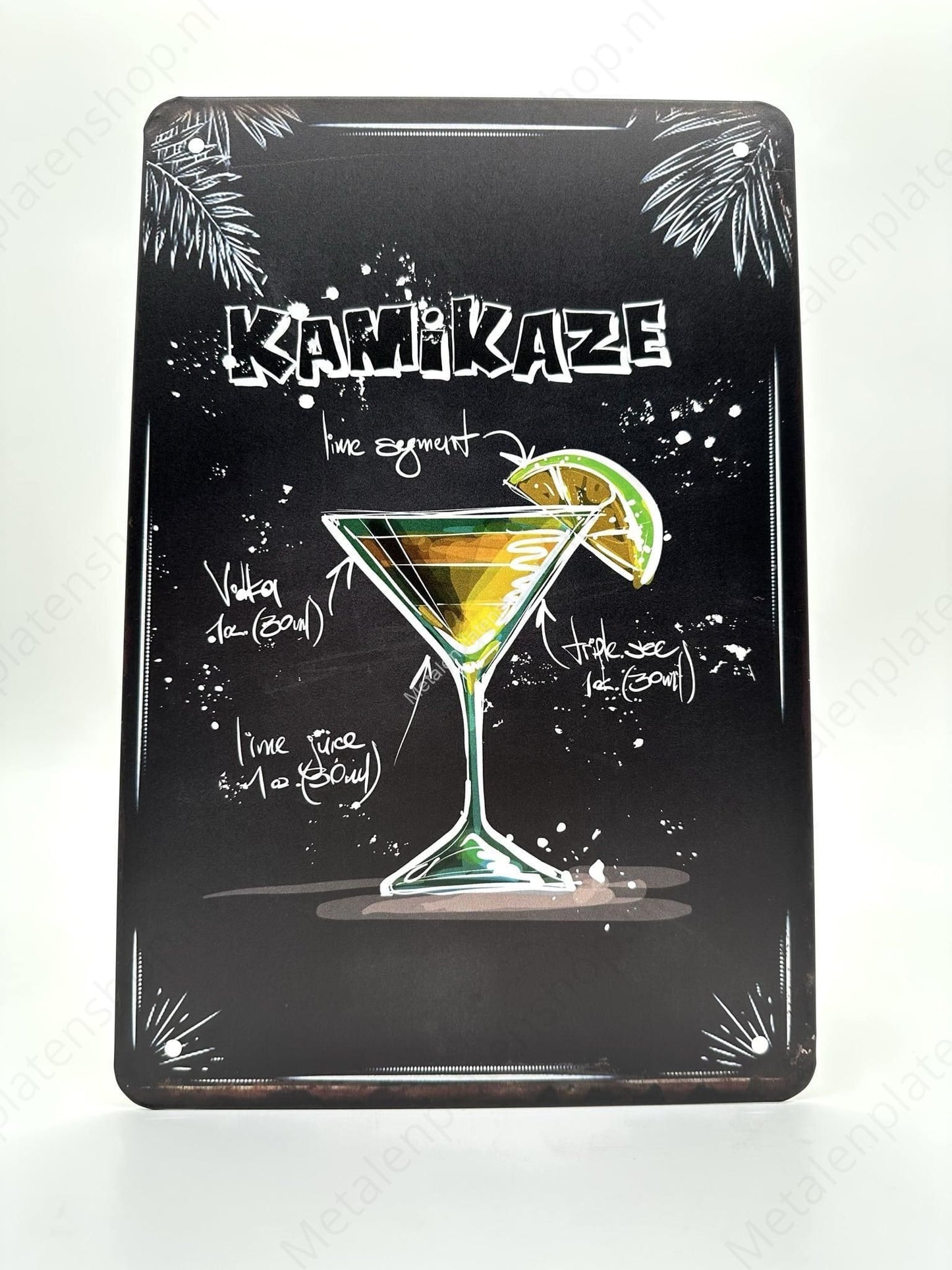 KamiKaze #1 - Cocktails - Metalen Wandbord