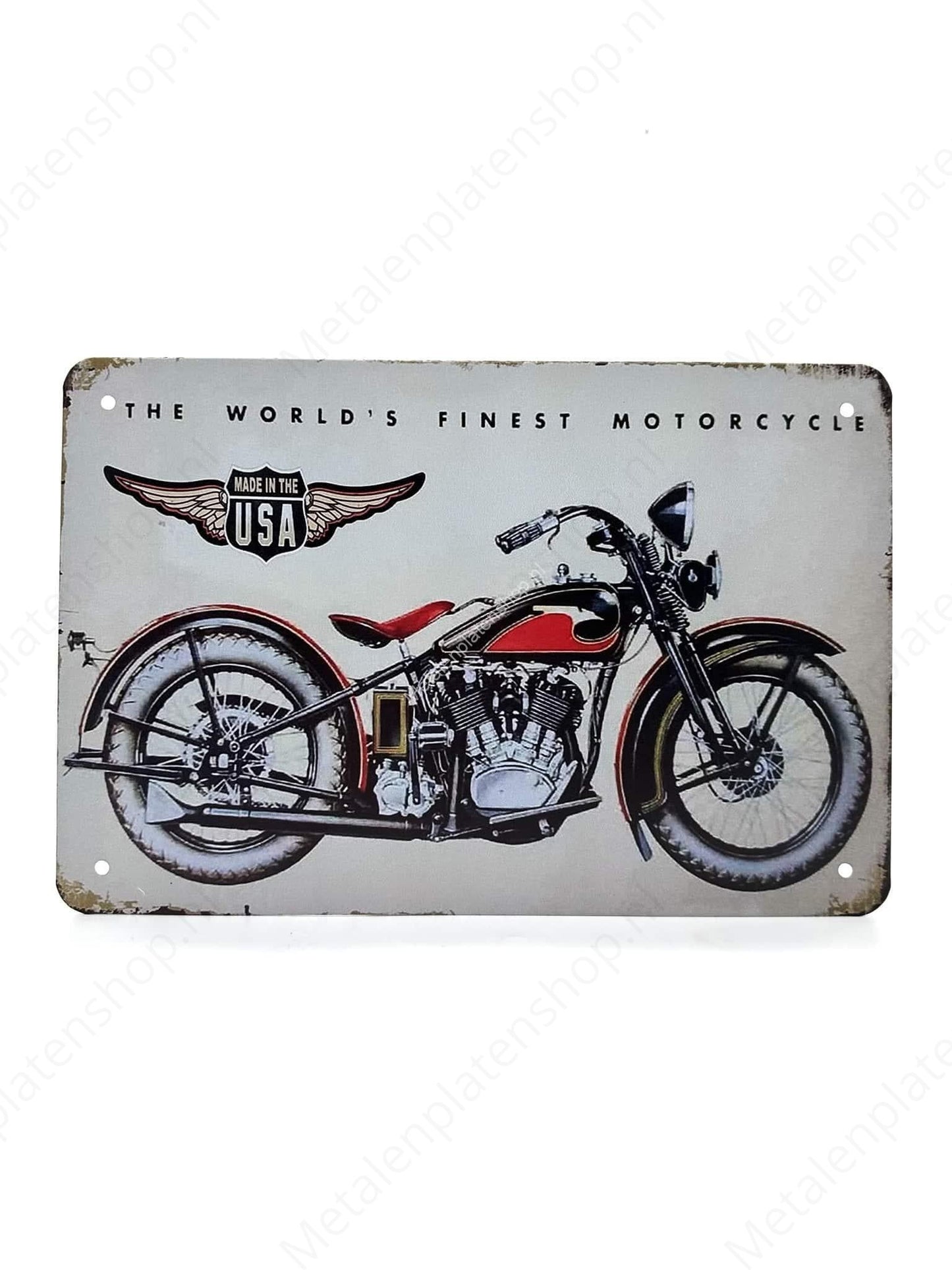 The World Finest Motorcycle - Made in USA - Motoren - Metalen Wandbord