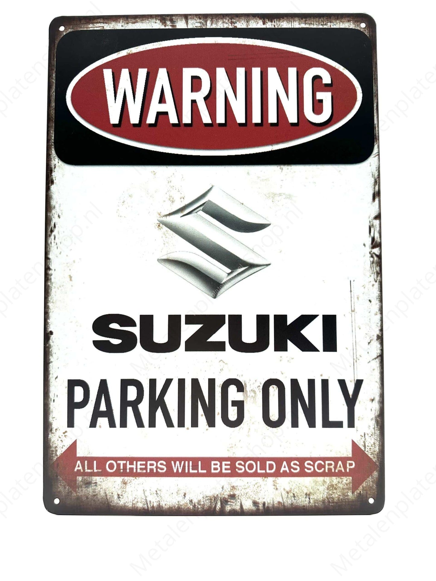 Warning - Suzuki Parking Only - Metalen Wandbord