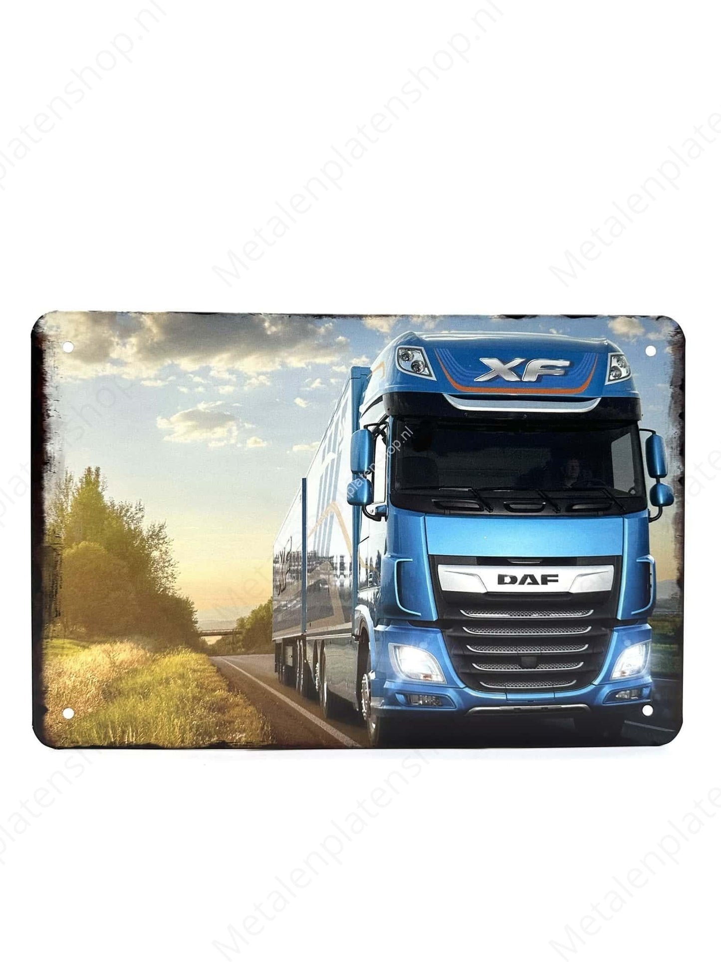 DAF XF - Blauw - Trailer - Vrachtwagen - Truck - Metalen Wandbord