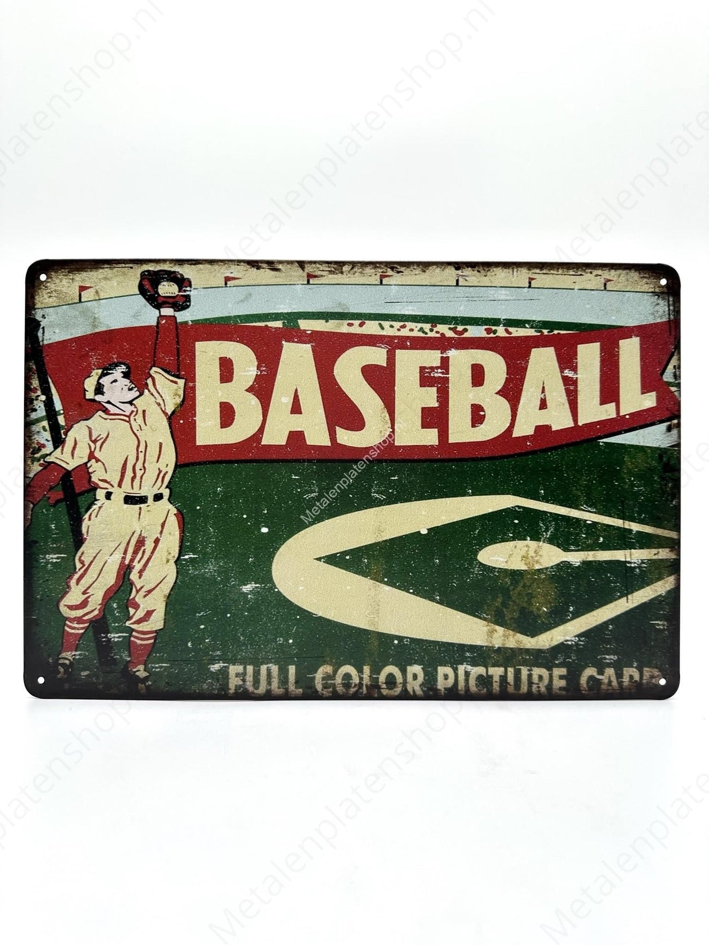 Baseball - Full color picture card - Metal Wall Sign