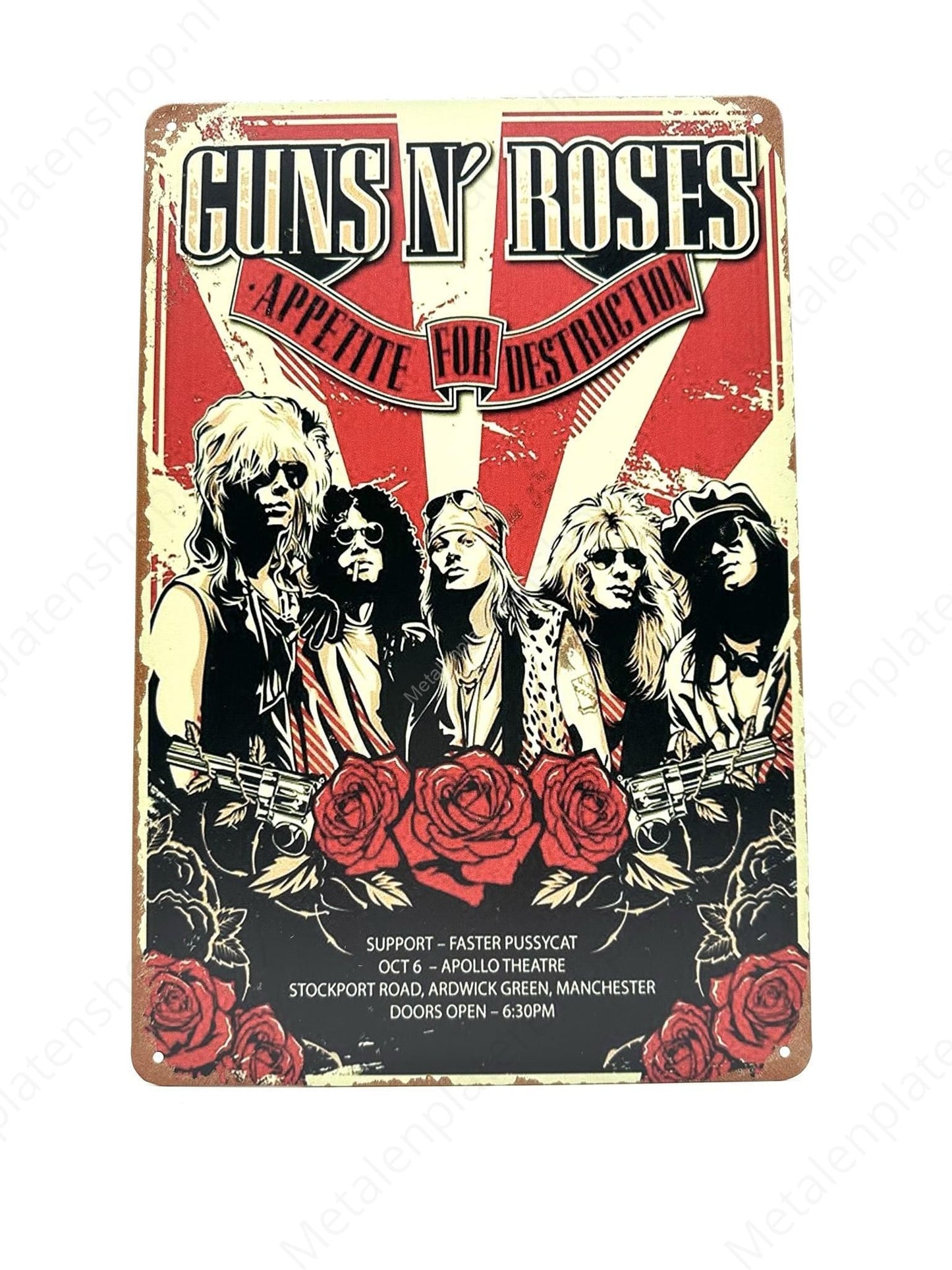 Guns n' Roses – Appetite for Destruction – Metallwandschild