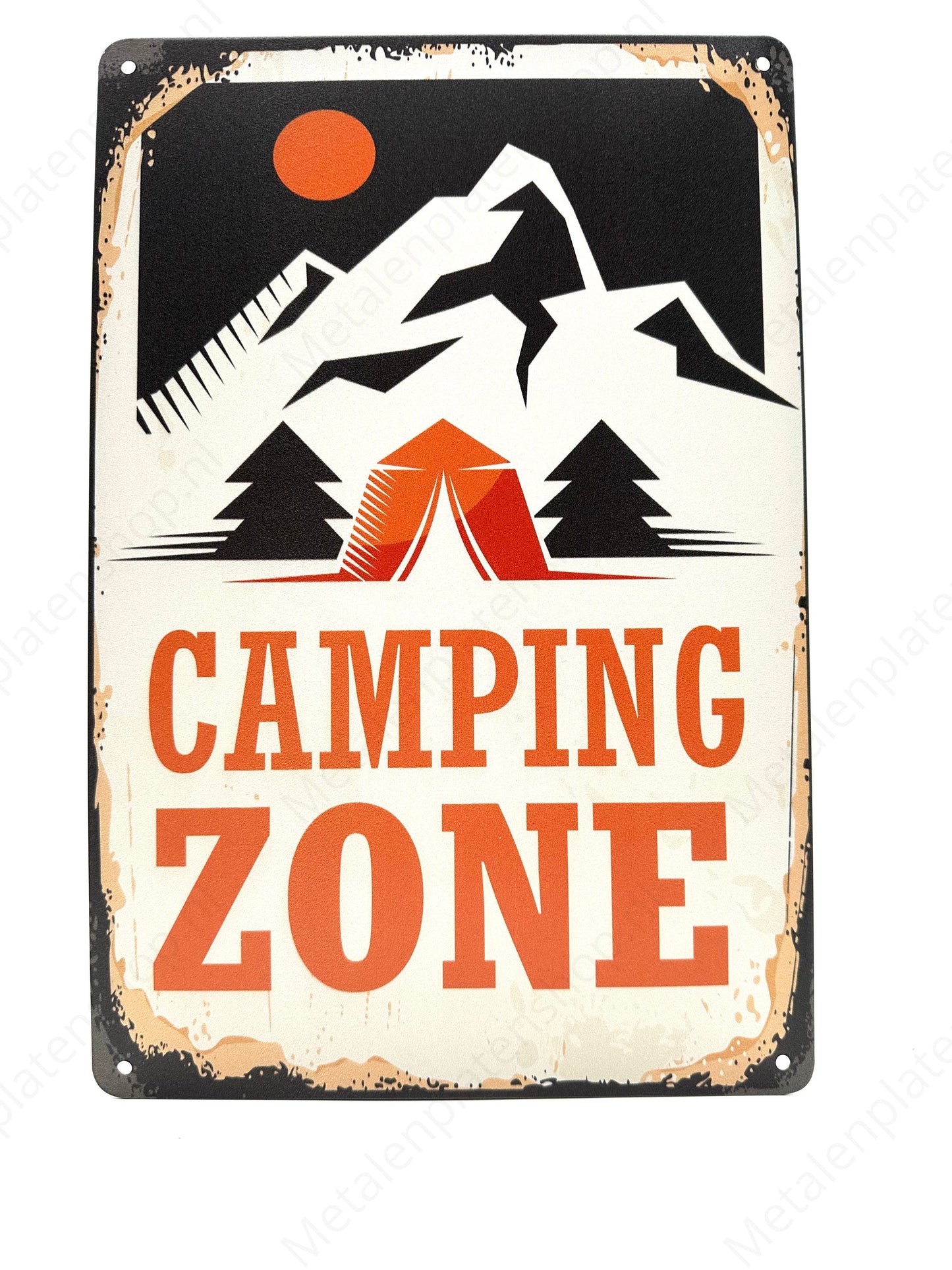 Camping Zone - Metalen Wandbord