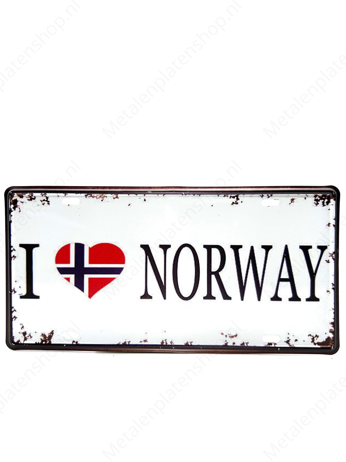 License plate - I Love Norway - 30x15cm