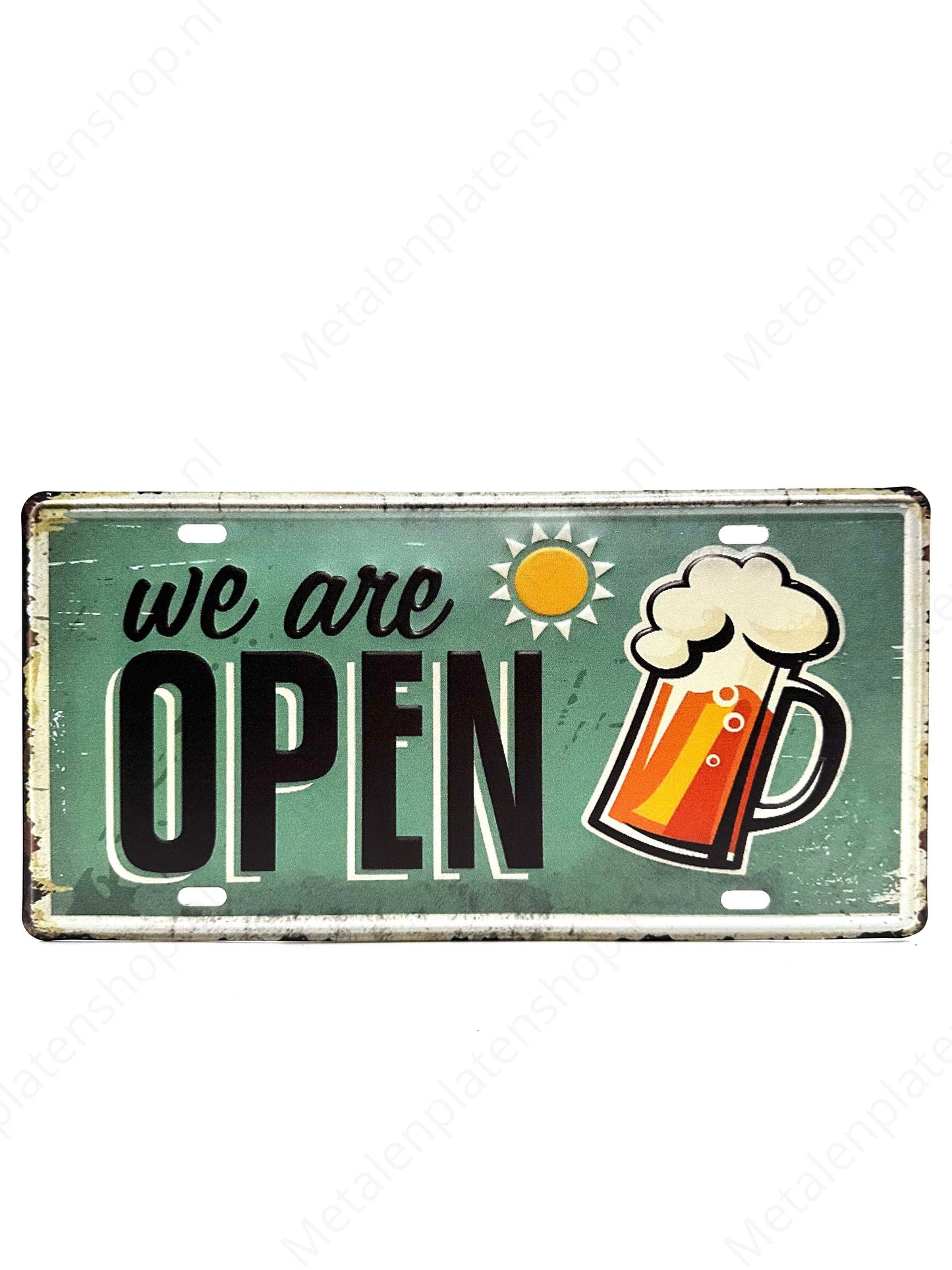 License plate - We Are Open - Beer - 30x15cm