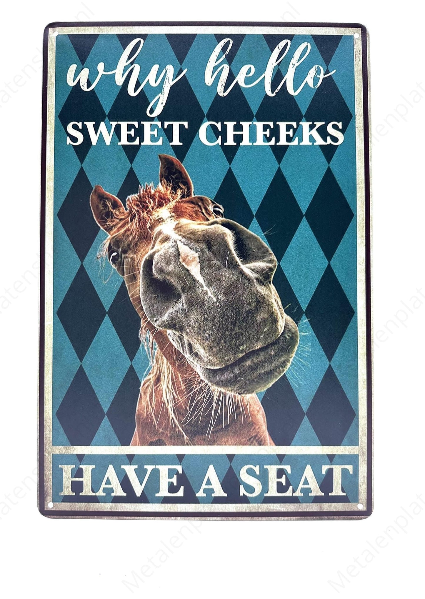 Why Hello - Sweet Cheeks - Have a Seat - Metalen Wandbord