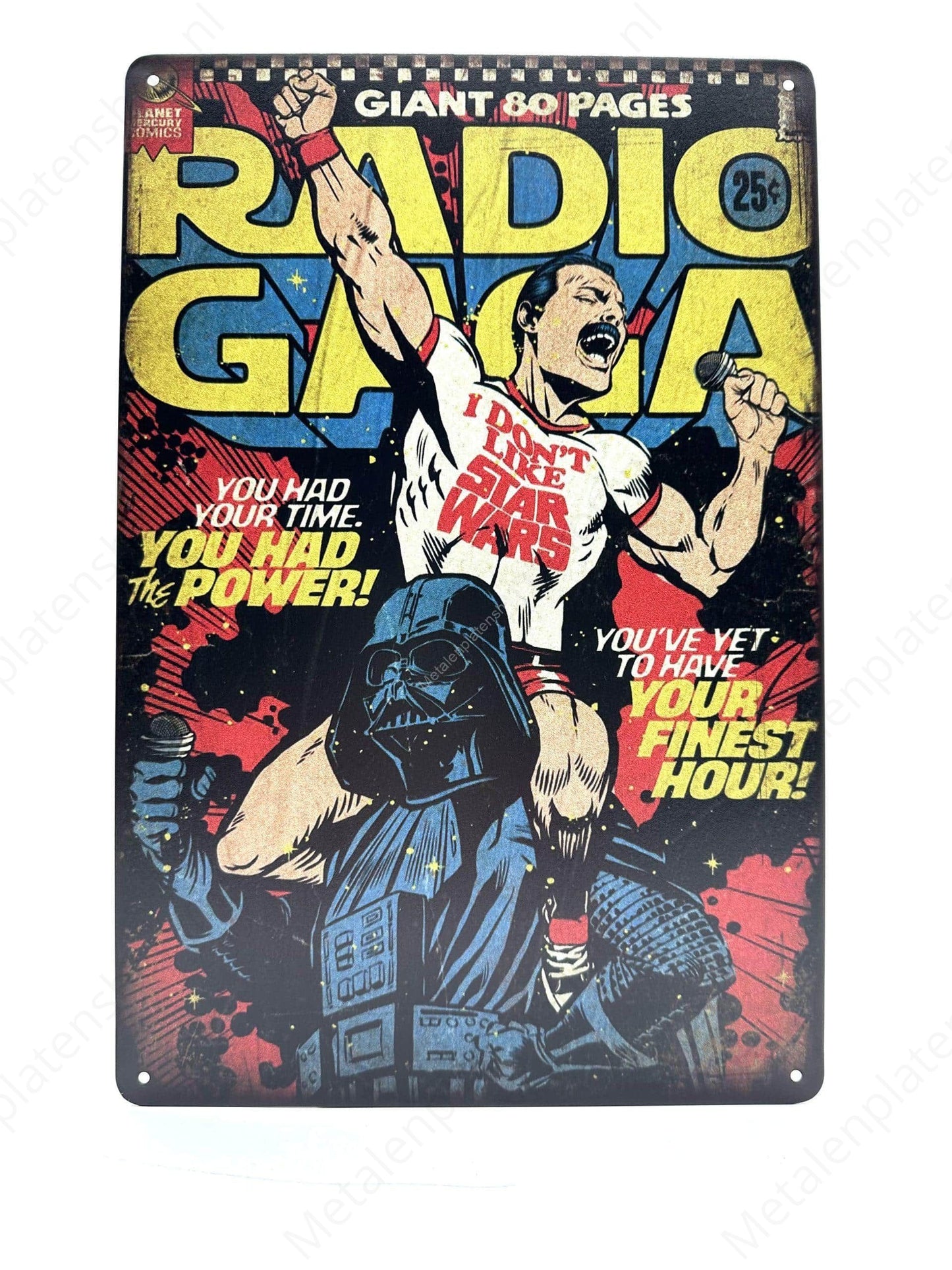 Radio Gaga - Queen - Metalen Wandbord