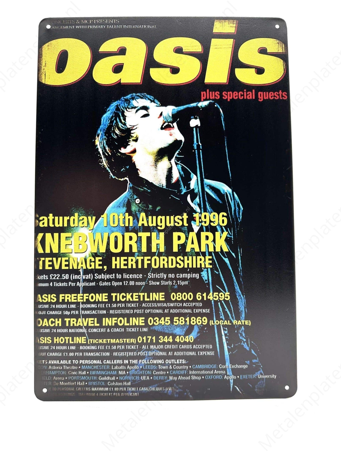 OASIS - plus special guests - Metalen Wandbord