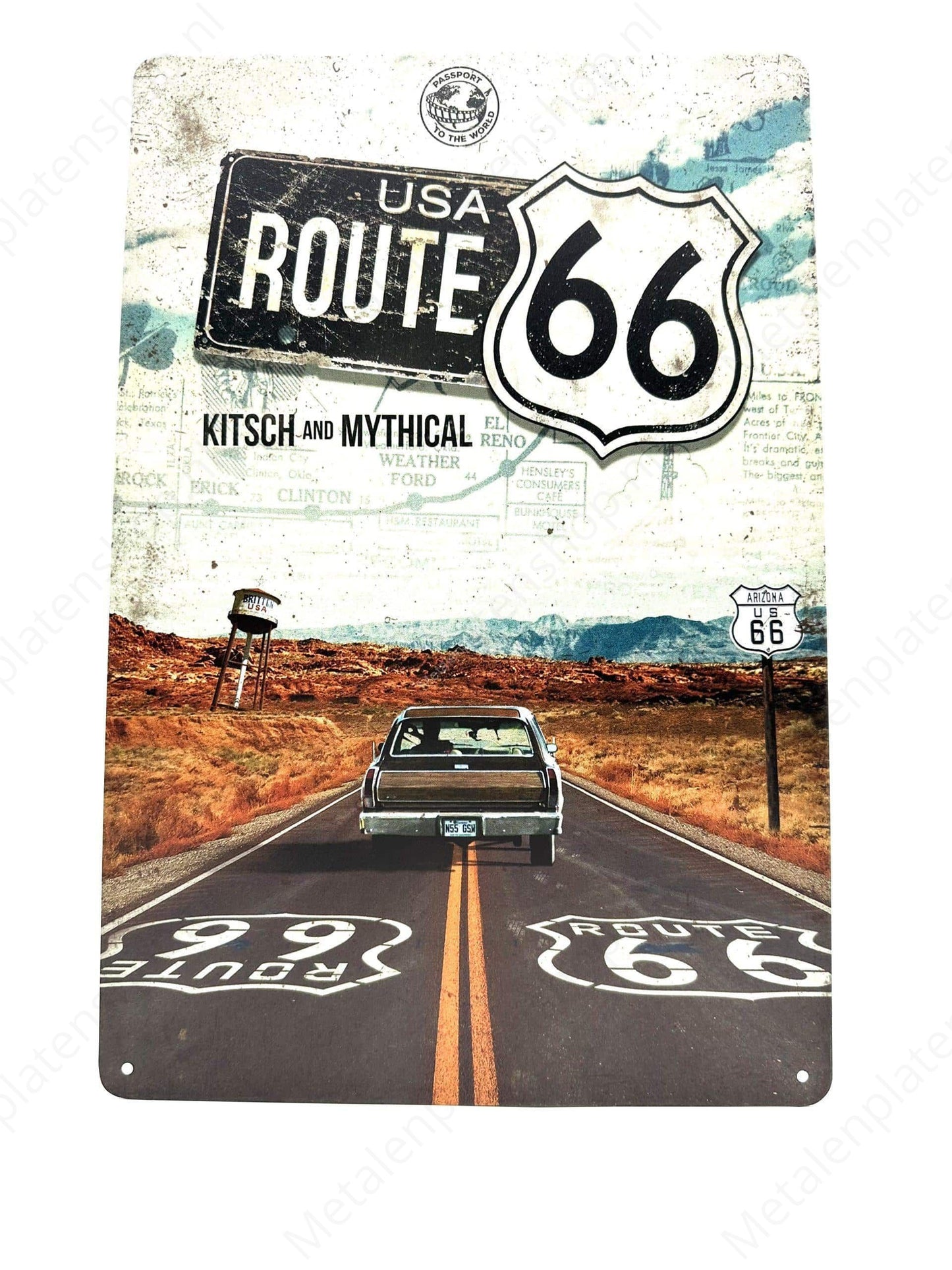 Route 66 - Metalen Wandbord