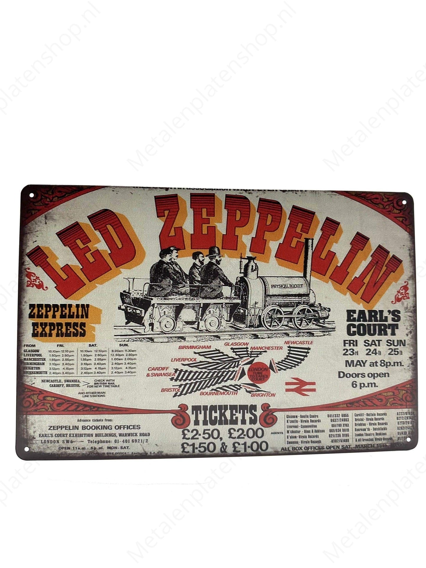 Led Zeppelin – Metallwandschild