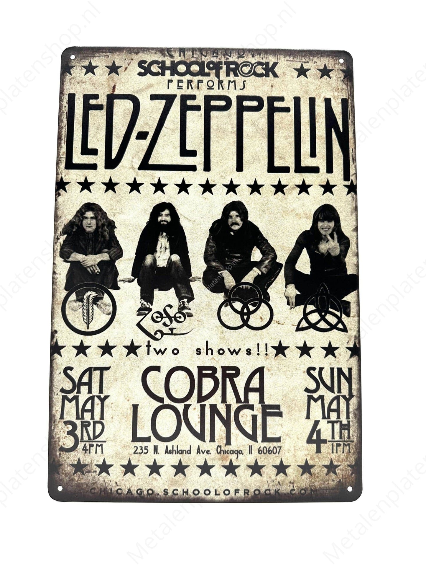 Led Zeppelin – Cobra Lounge – Metallwandschild