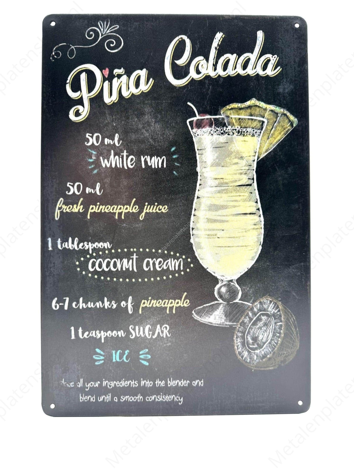 Pina Colada - Metal Wall Sign