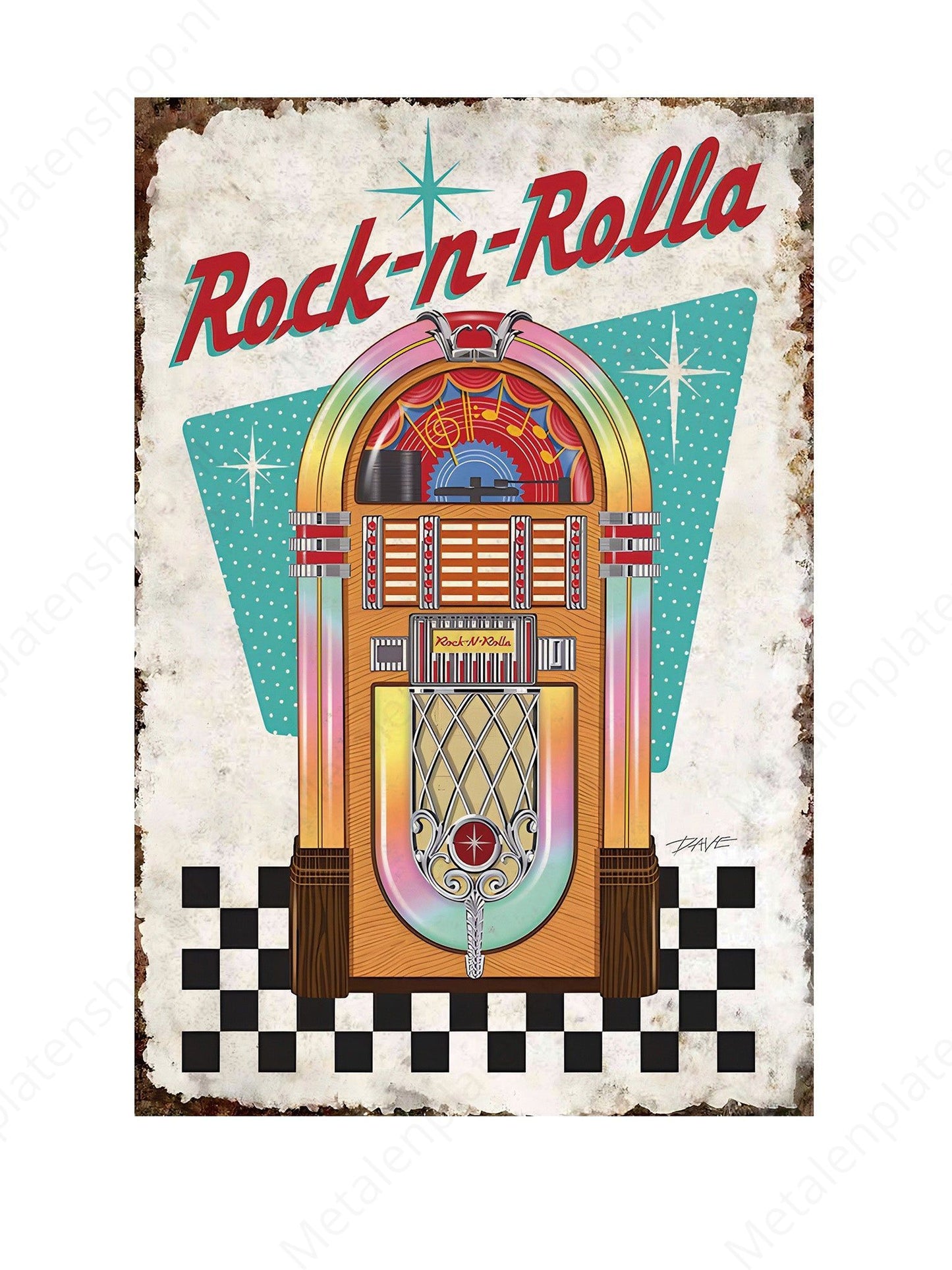 Rock-n-Rolla - Metalen Wandbord