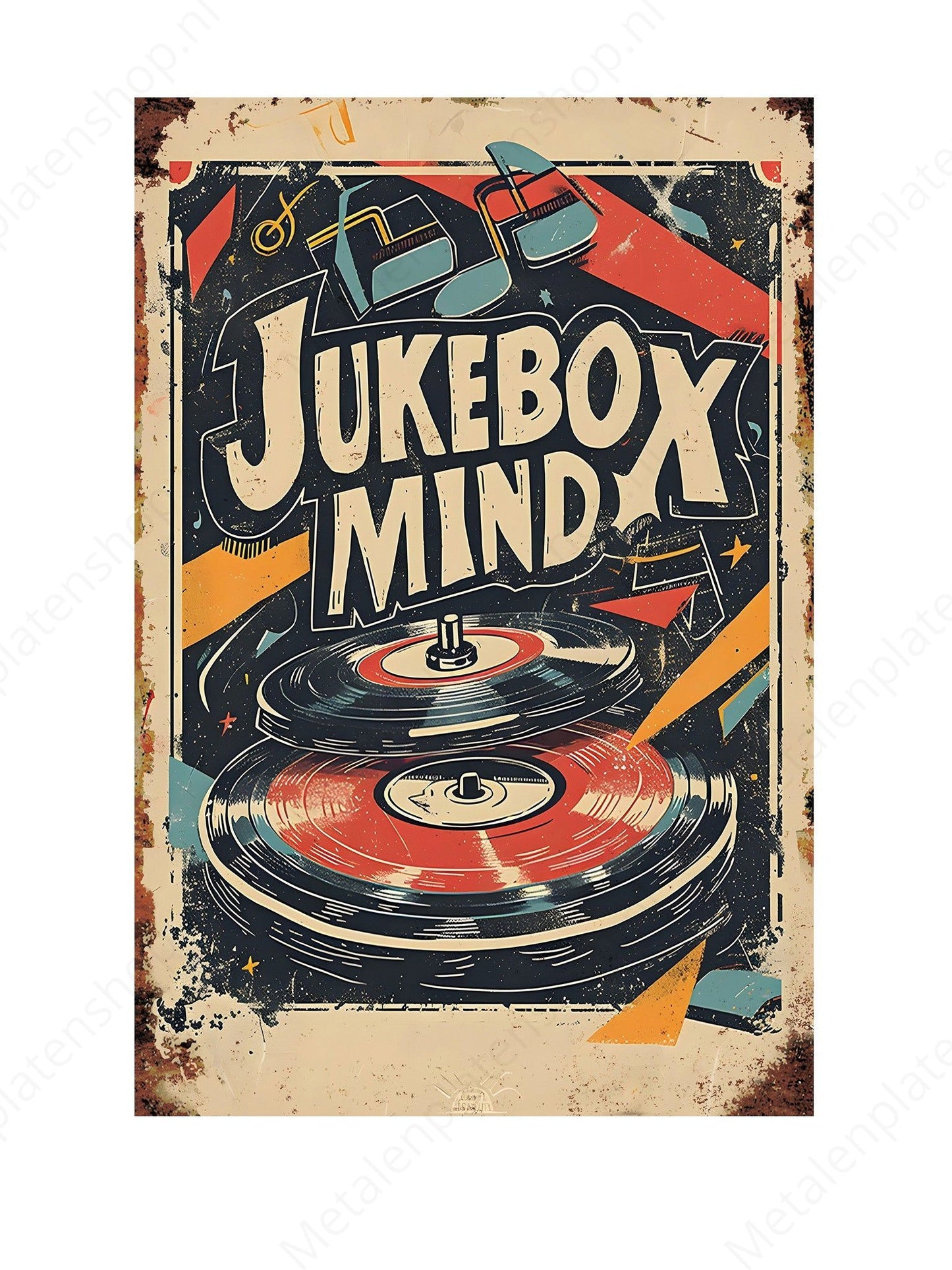 Jukebox Mind - Metalen Wandbord