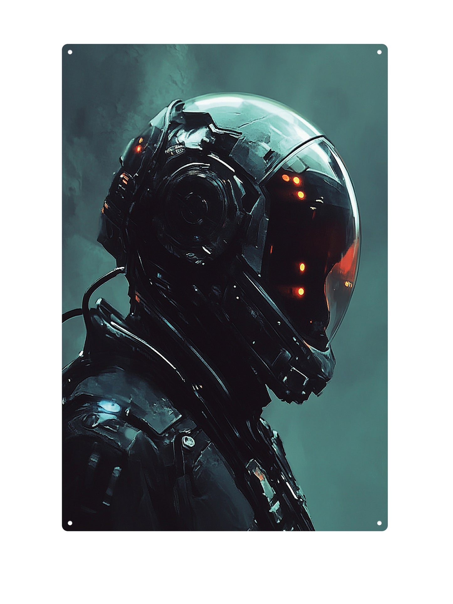 Futuristic astronaut - Metal wall sign