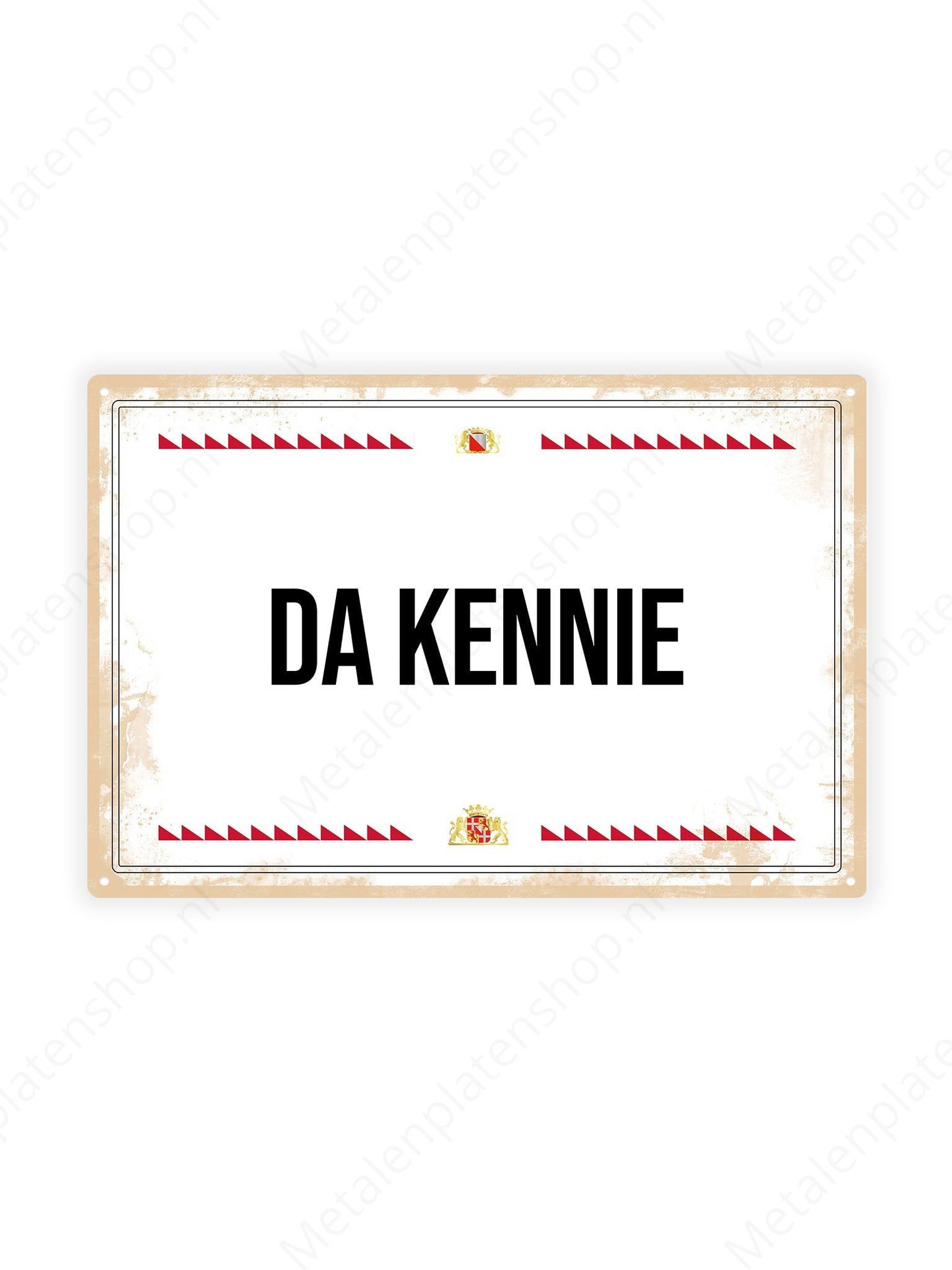 Da kennie - Utrecht Texts - Metal Wall Sign