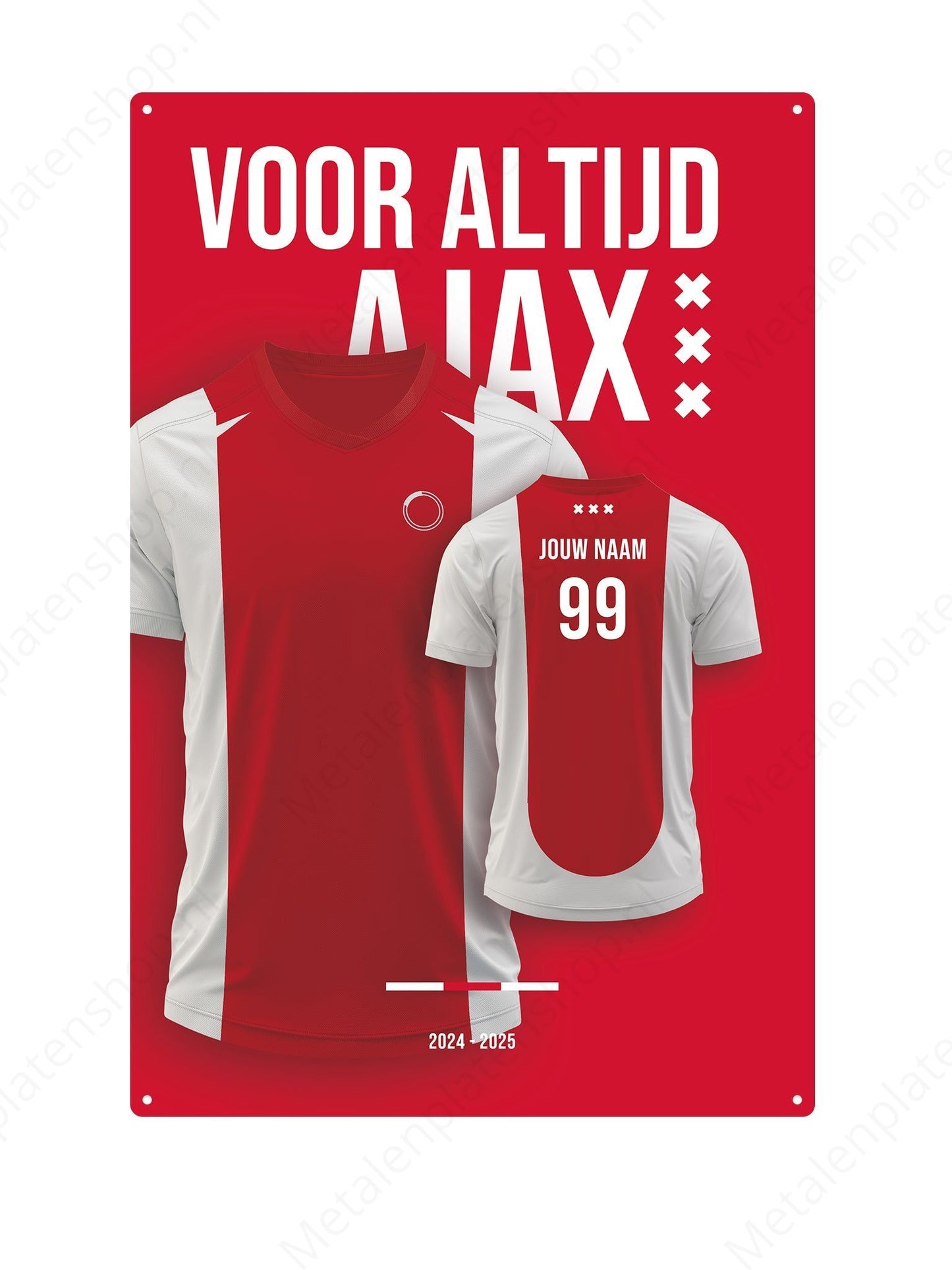 Football kit Board AJAX with own name and back number - 2024/2025