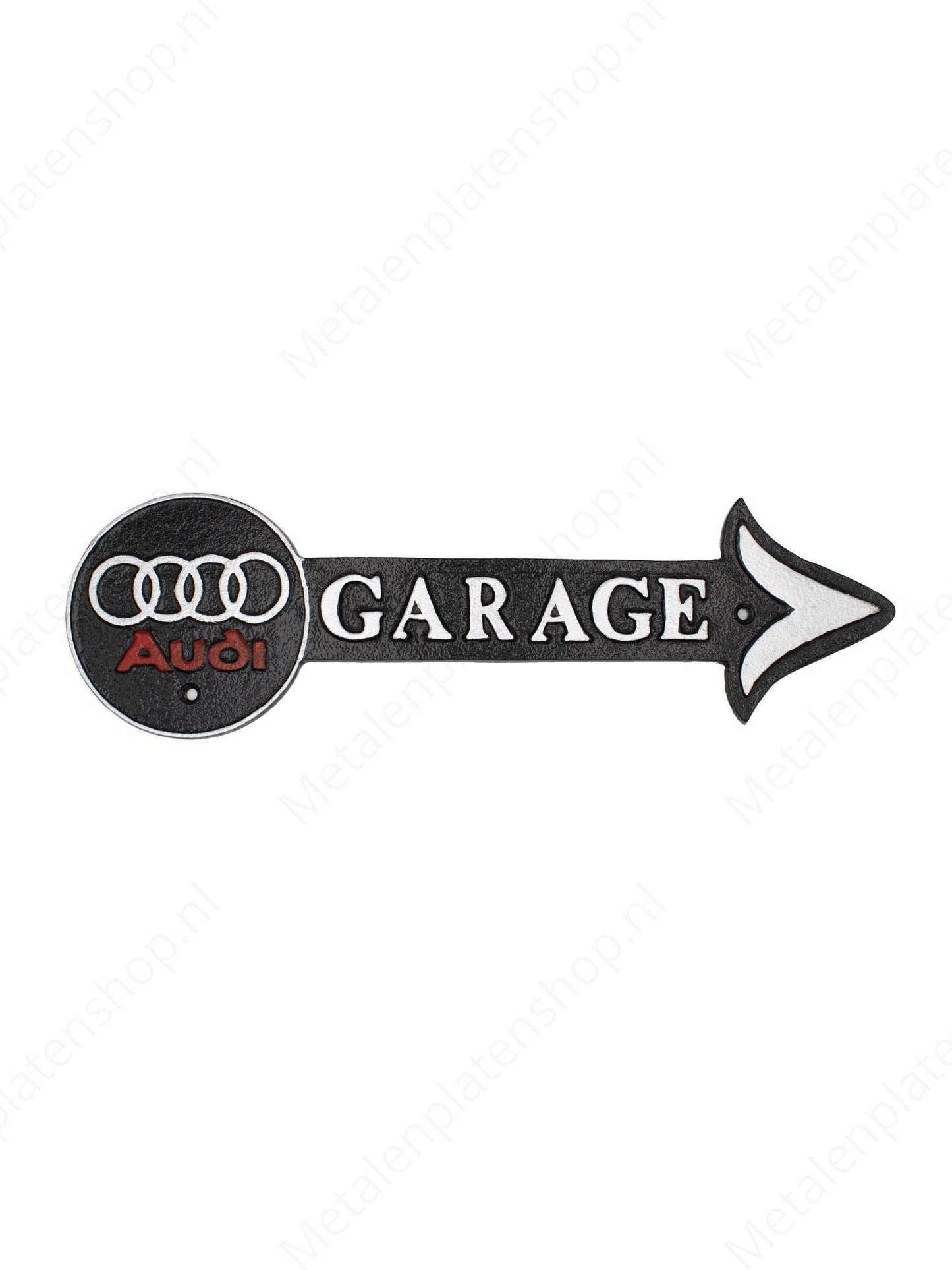 Audi Garage Arrow - Cast Iron Sign - 40x12cm