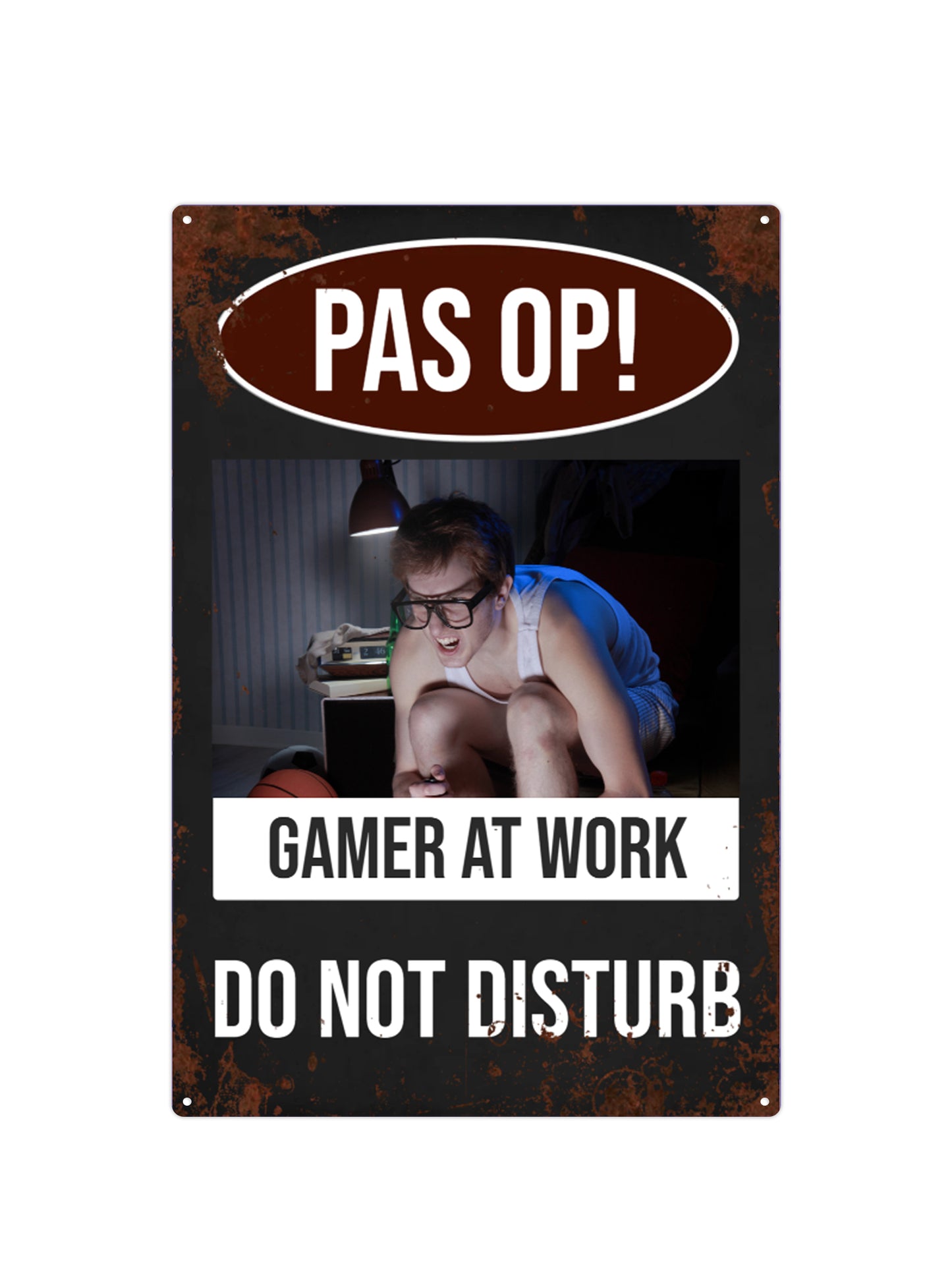 Gamer at Work - Own Name - Metal Wall Sign