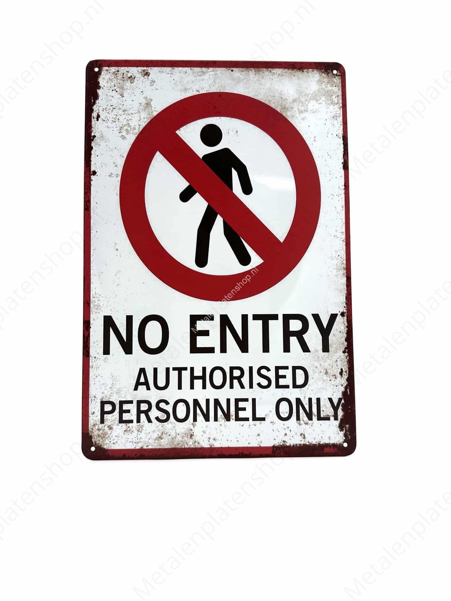 No Entry Authorized Personel Only - Metalen Wandbord