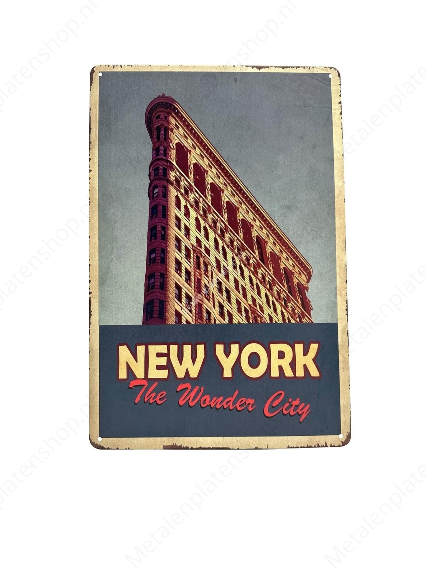 New York - The Wonder City #2 - Metal Wall Sign