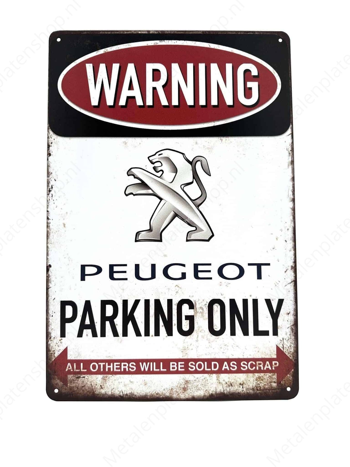 Peugeot Parking Only - Metal Wall Sign