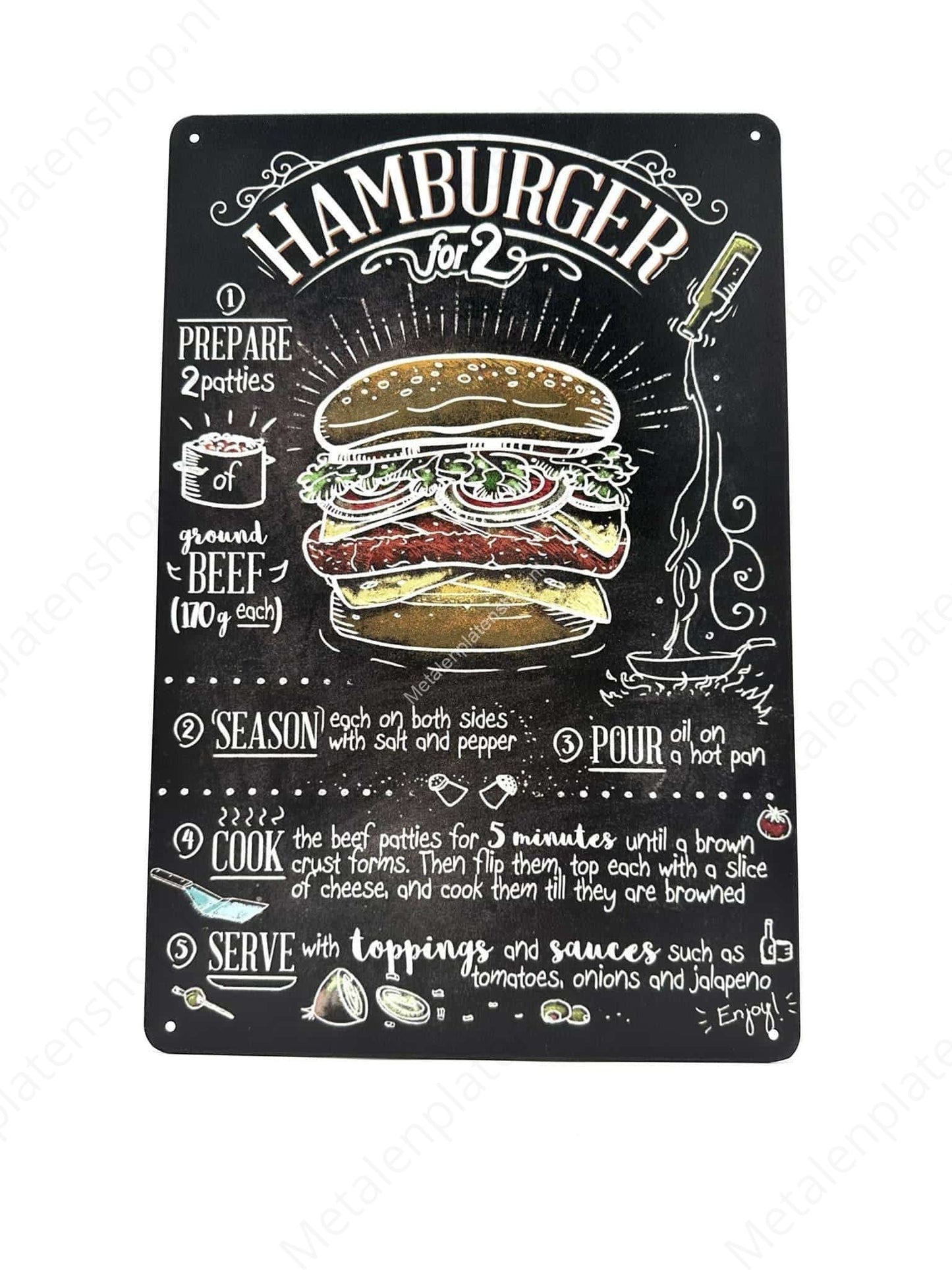 Playful Chalkboard for 2 - Hamburger