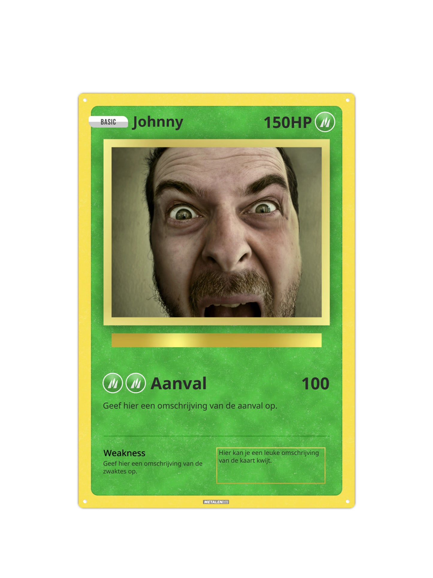 Pokemon Card - With your own text & photo - Metal Wall Sign