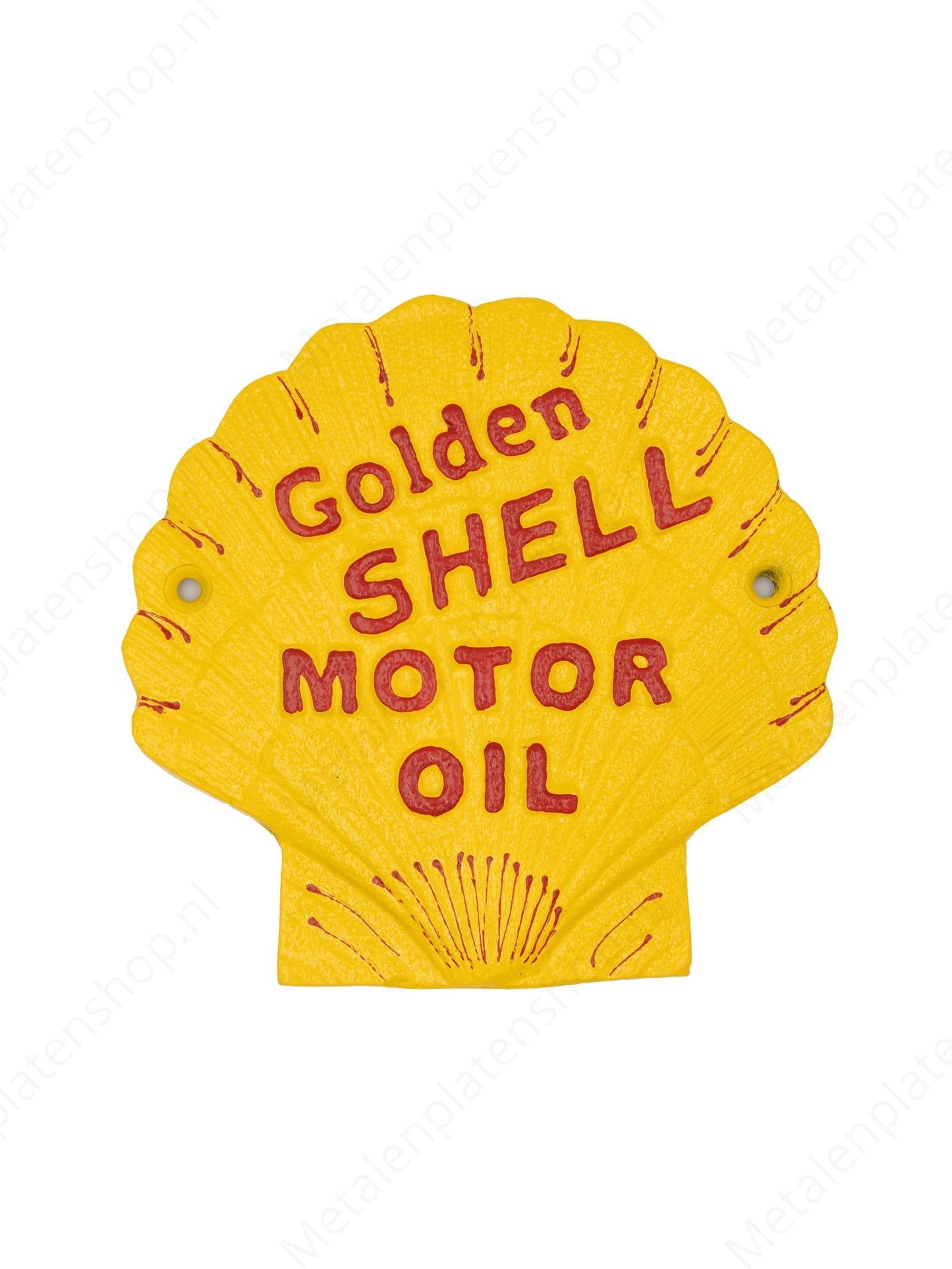 Shell Golden Motor Oil - Cast Iron Sign - 18x18cm