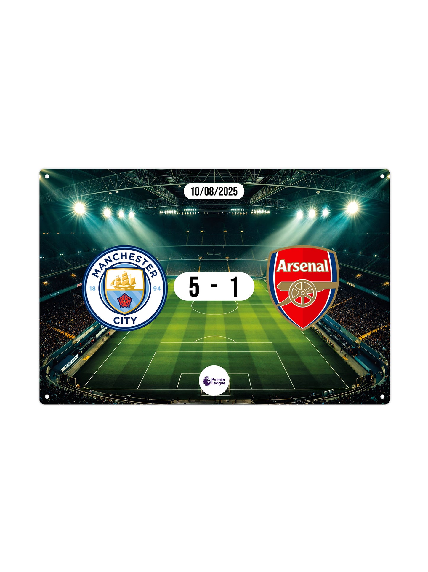 Voetbal Scorebord - Jouw score en club op een metalen wandbord